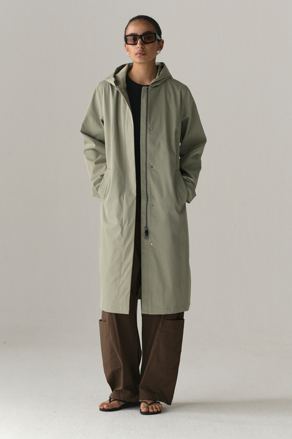 NOT SO LONG TUBE STRETCH TWILL SS25 LIGHT GREY ARMY