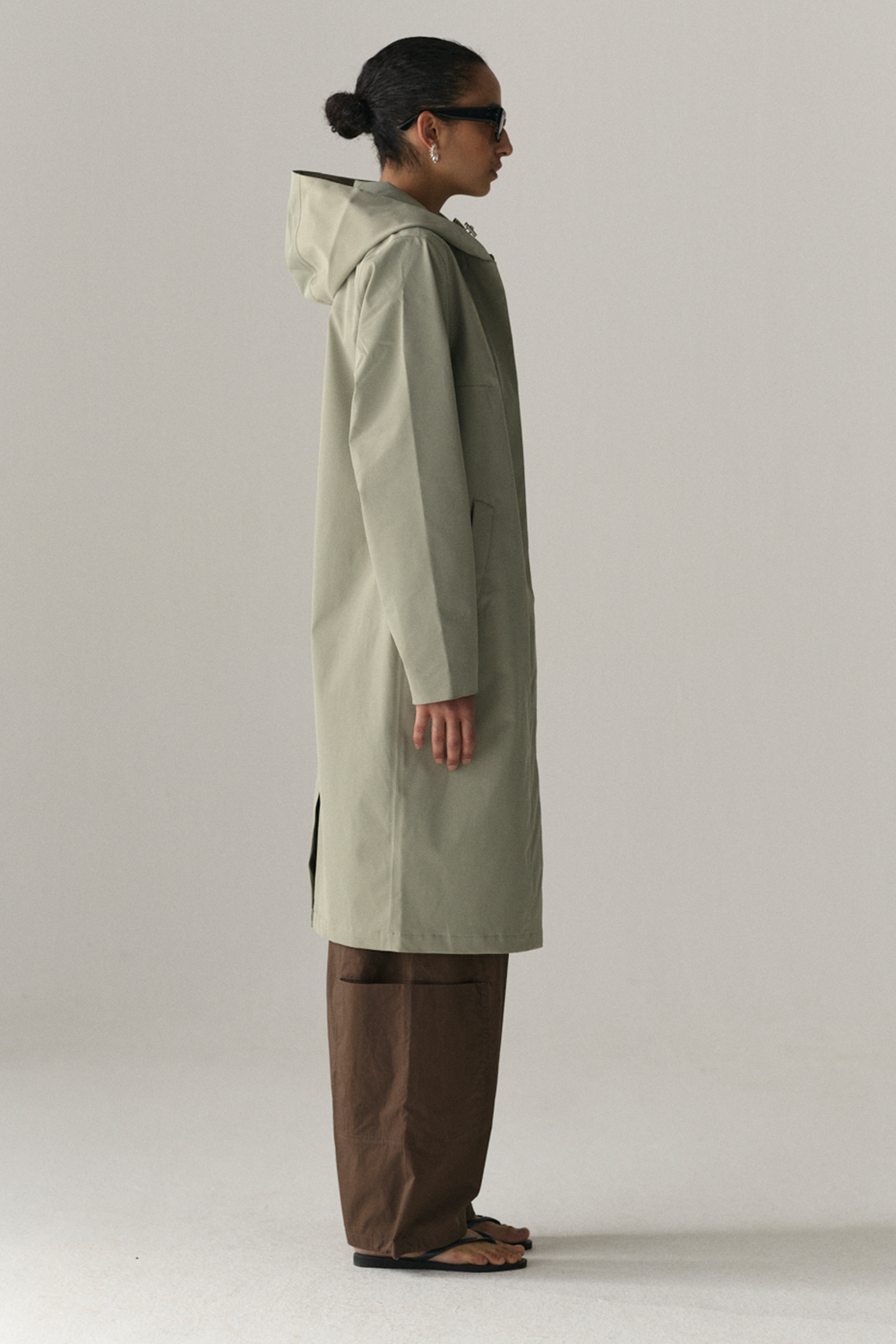 NOT SO LONG TUBE STRETCH TWILL SS25 LIGHT GREY ARMY