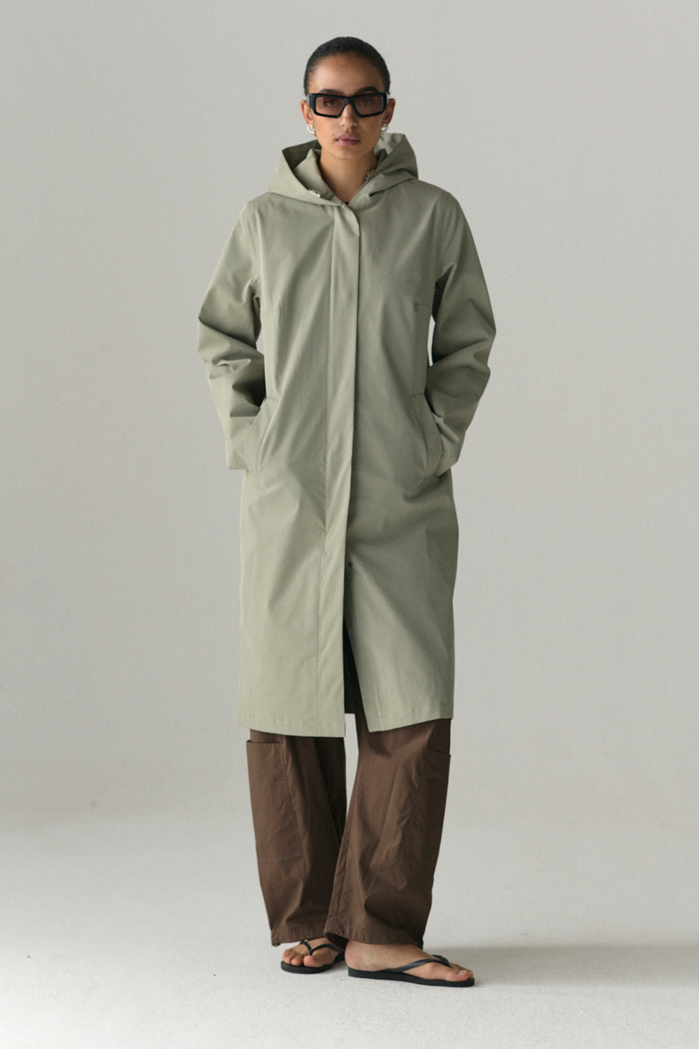 NOT SO LONG TUBE STRETCH TWILL SS25 LIGHT GREY ARMY