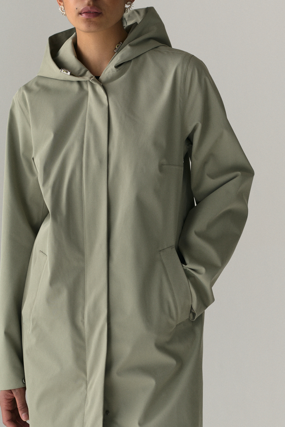 NOT SO LONG TUBE STRETCH TWILL SS25 LIGHT GREY ARMY