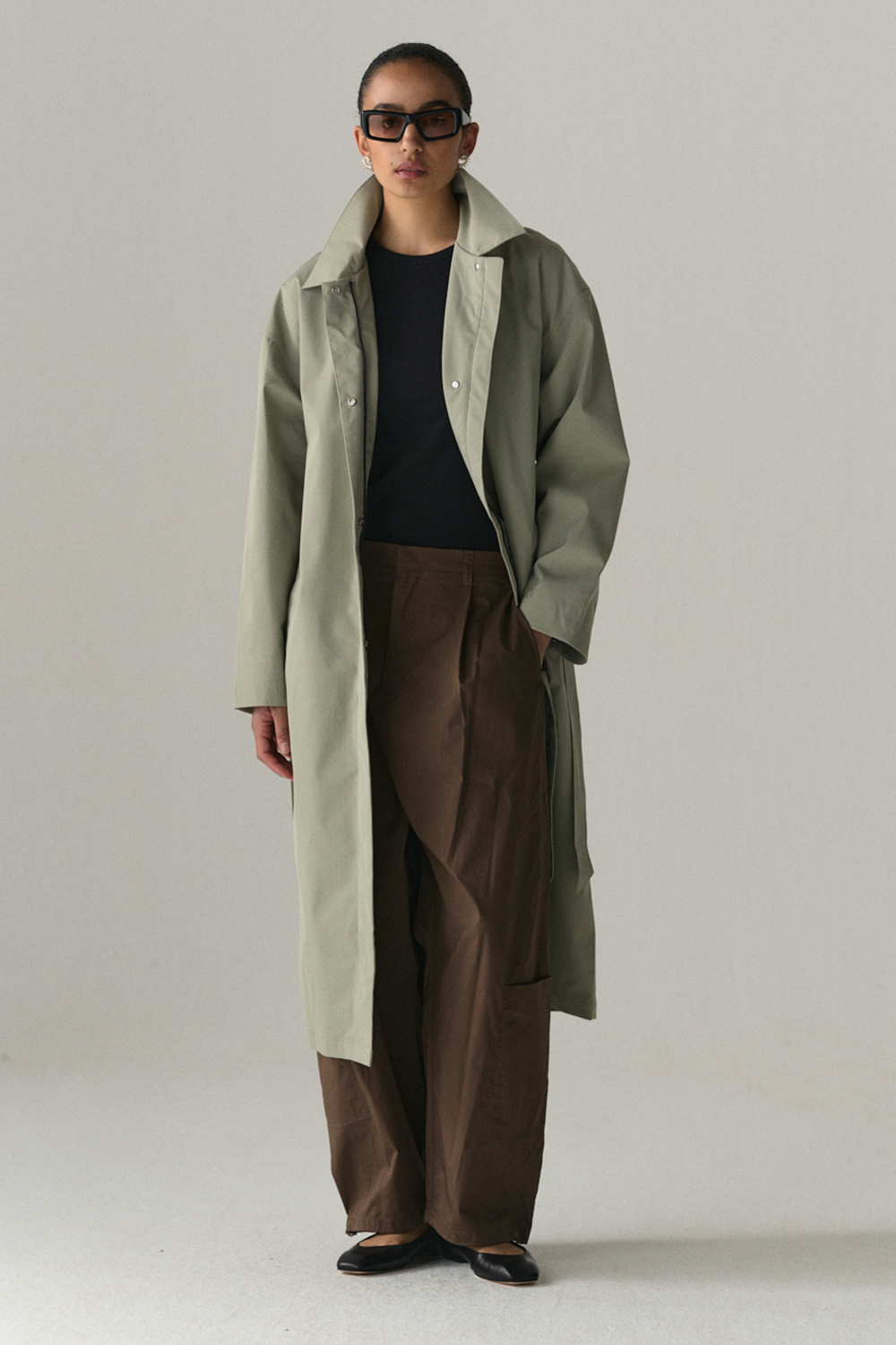 RACHEL G STRETCH TWILL SS25 LIGHT GREY ARMY