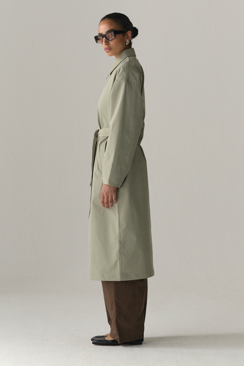 RACHEL G STRETCH TWILL SS25 LIGHT GREY ARMY