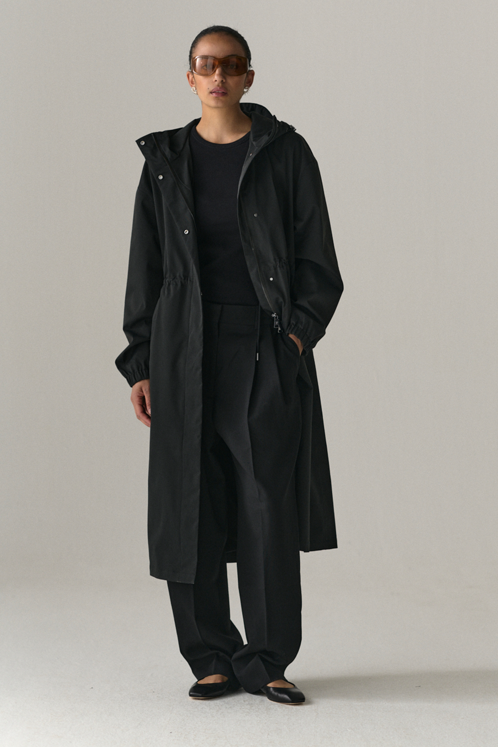 ROOMY LONG TUBE TWILL SS25 WASHED BLACK