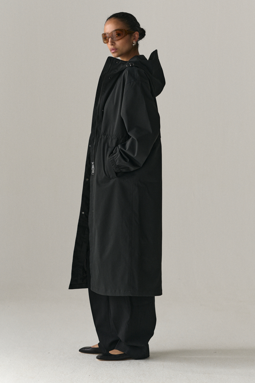 ROOMY LONG TUBE TWILL SS25 WASHED BLACK