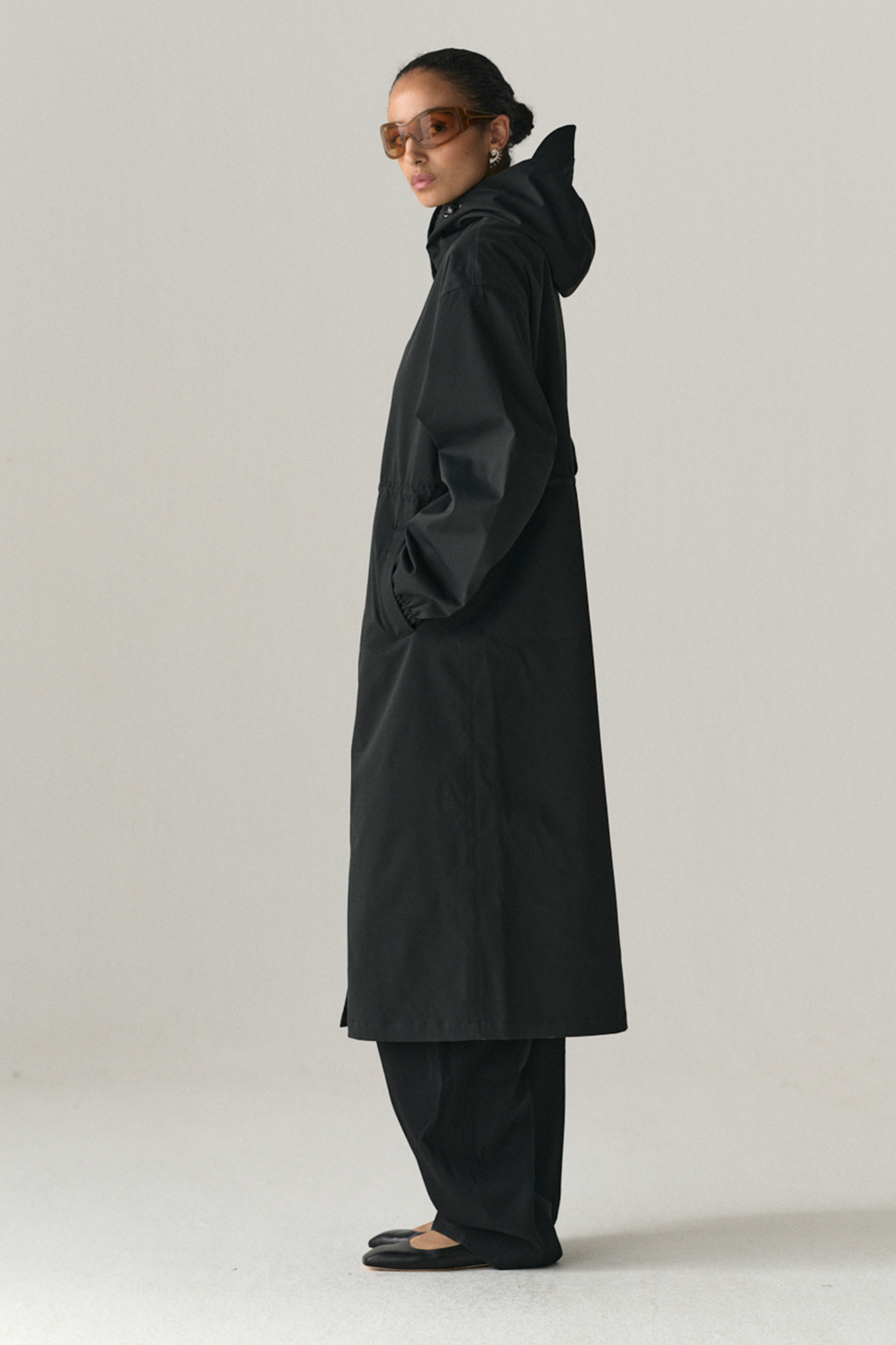 ROOMY LONG TUBE TWILL SS25 WASHED BLACK
