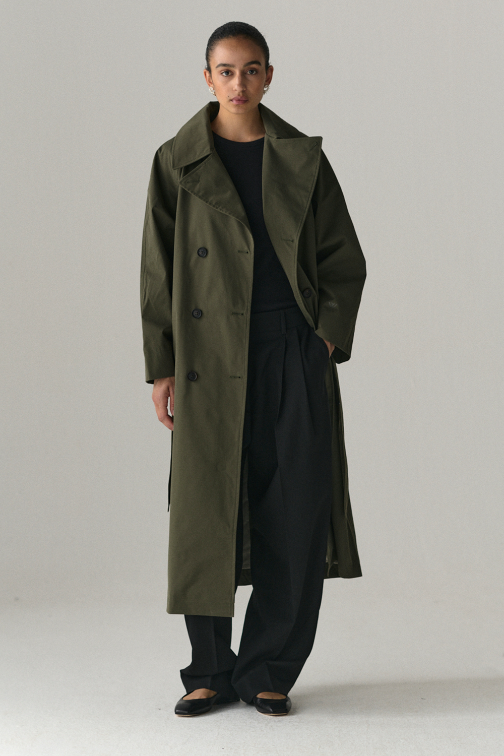 ROOMY TRENCH SS25 WASHED FOREST