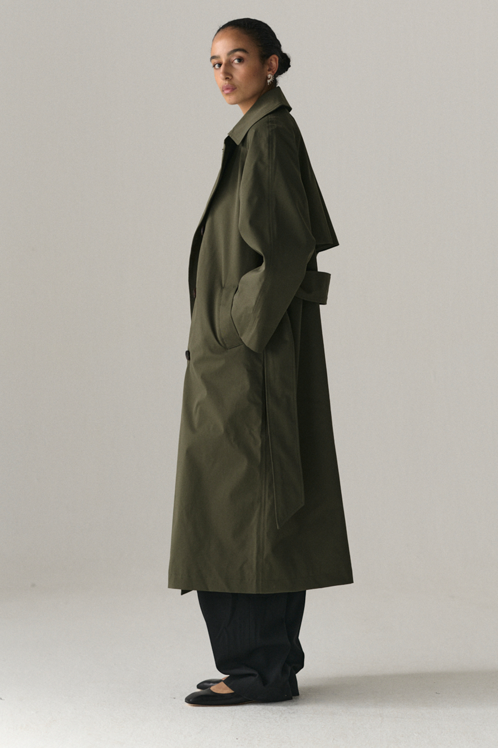 ROOMY TRENCH SS25 WASHED FOREST