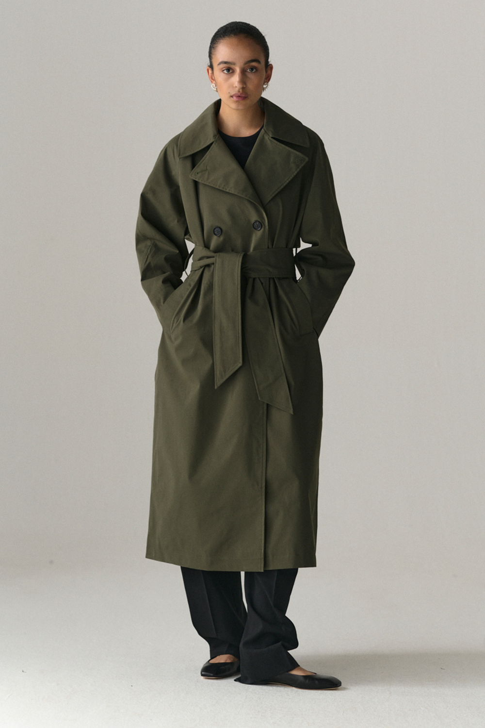 ROOMY TRENCH SS25 WASHED FOREST