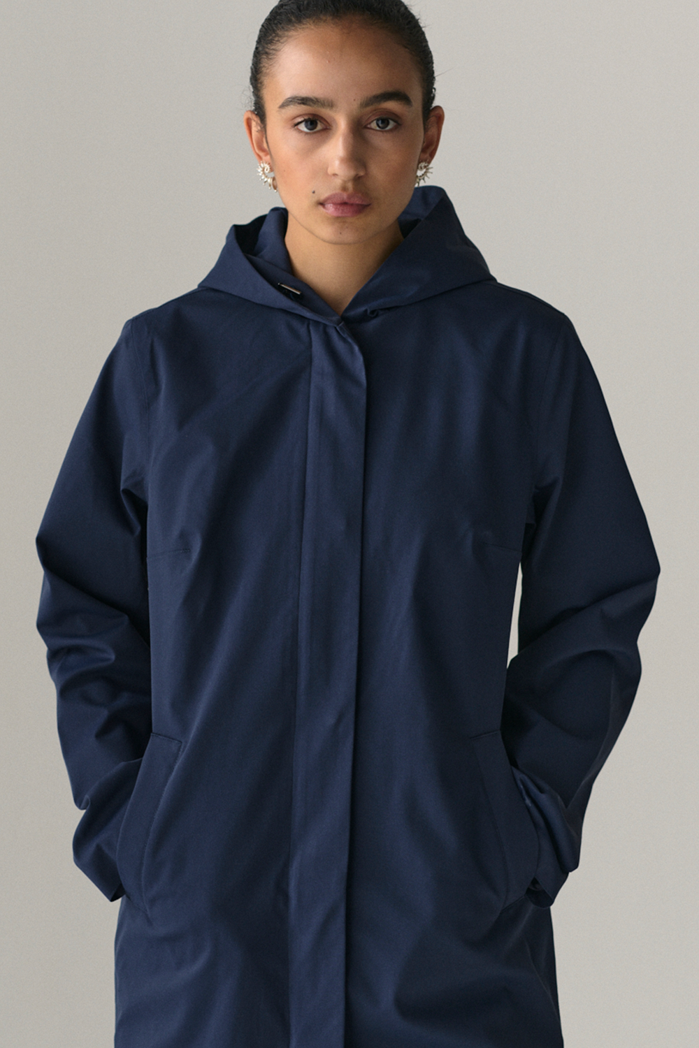 NOT SO LONG TUBE STRETCH TWILL SS25 NAVY