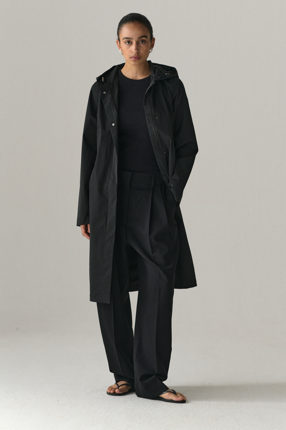 NOT SO LONG TUBE STRETCH TWILL SS25 WASHED BLACK
