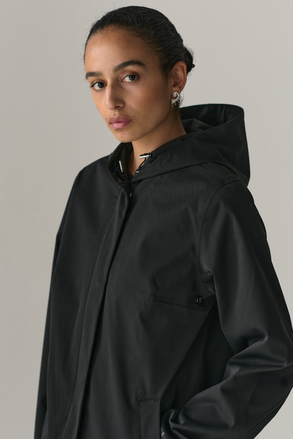 NOT SO LONG TUBE STRETCH TWILL SS25 WASHED BLACK