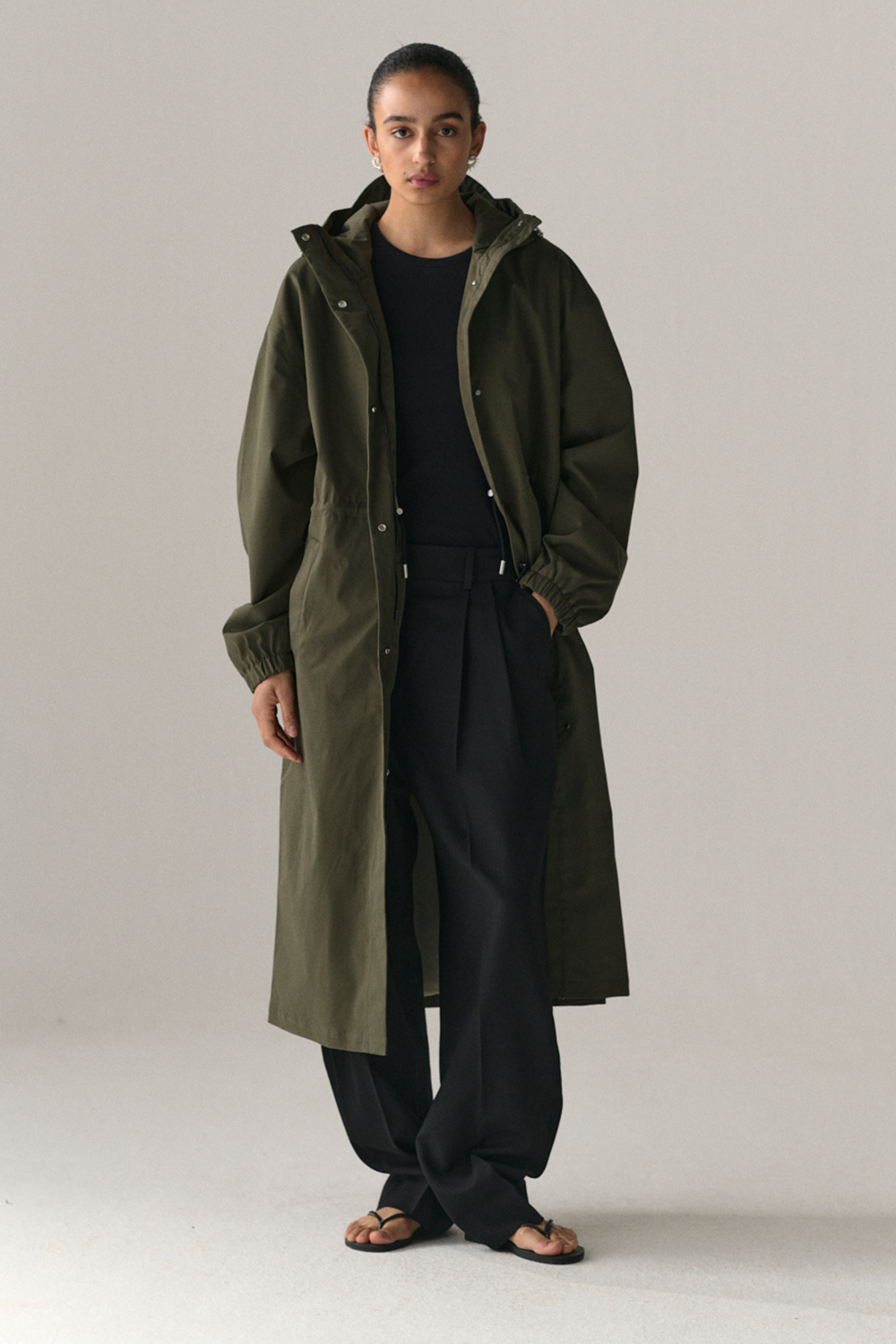 ROOMY LONG TUBE TWILL SS25 WASHED FOREST