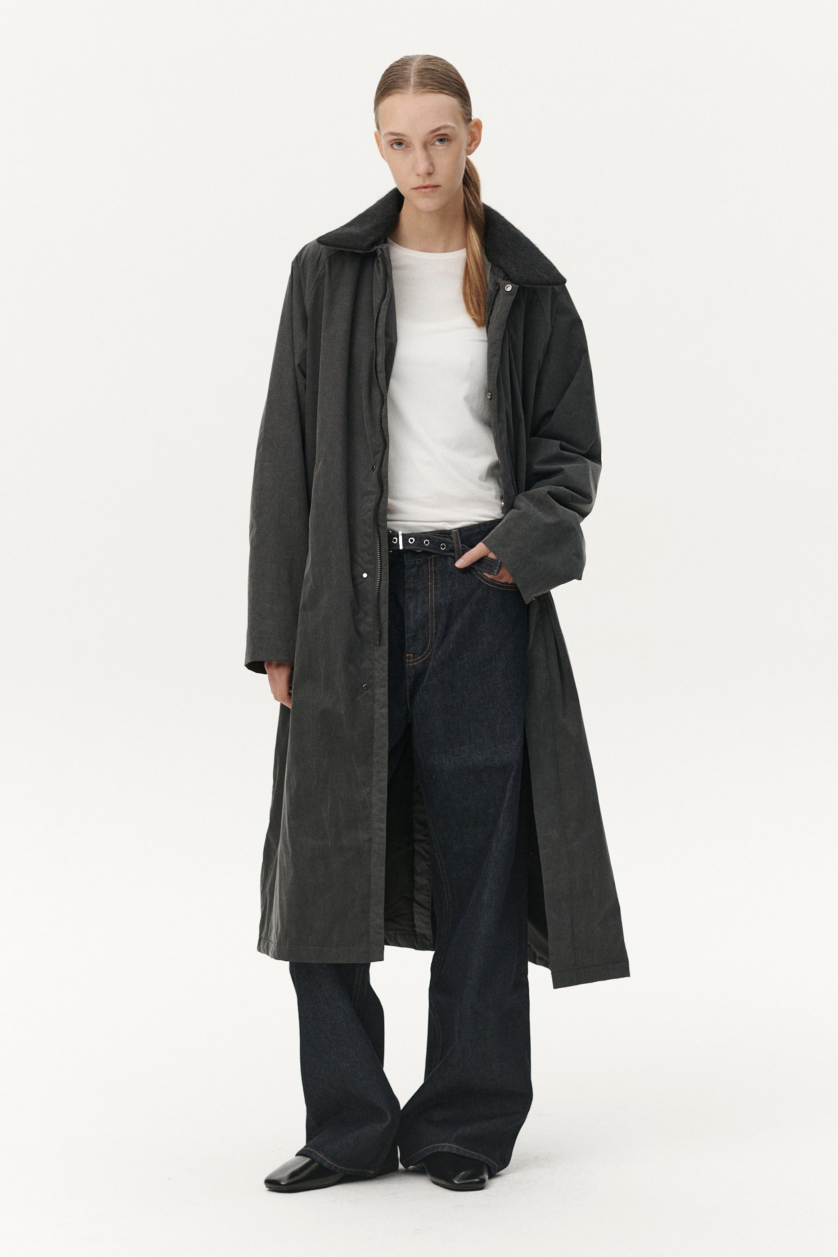 LONG COACH WASHED AW25 WASHED BLACK WOMENS