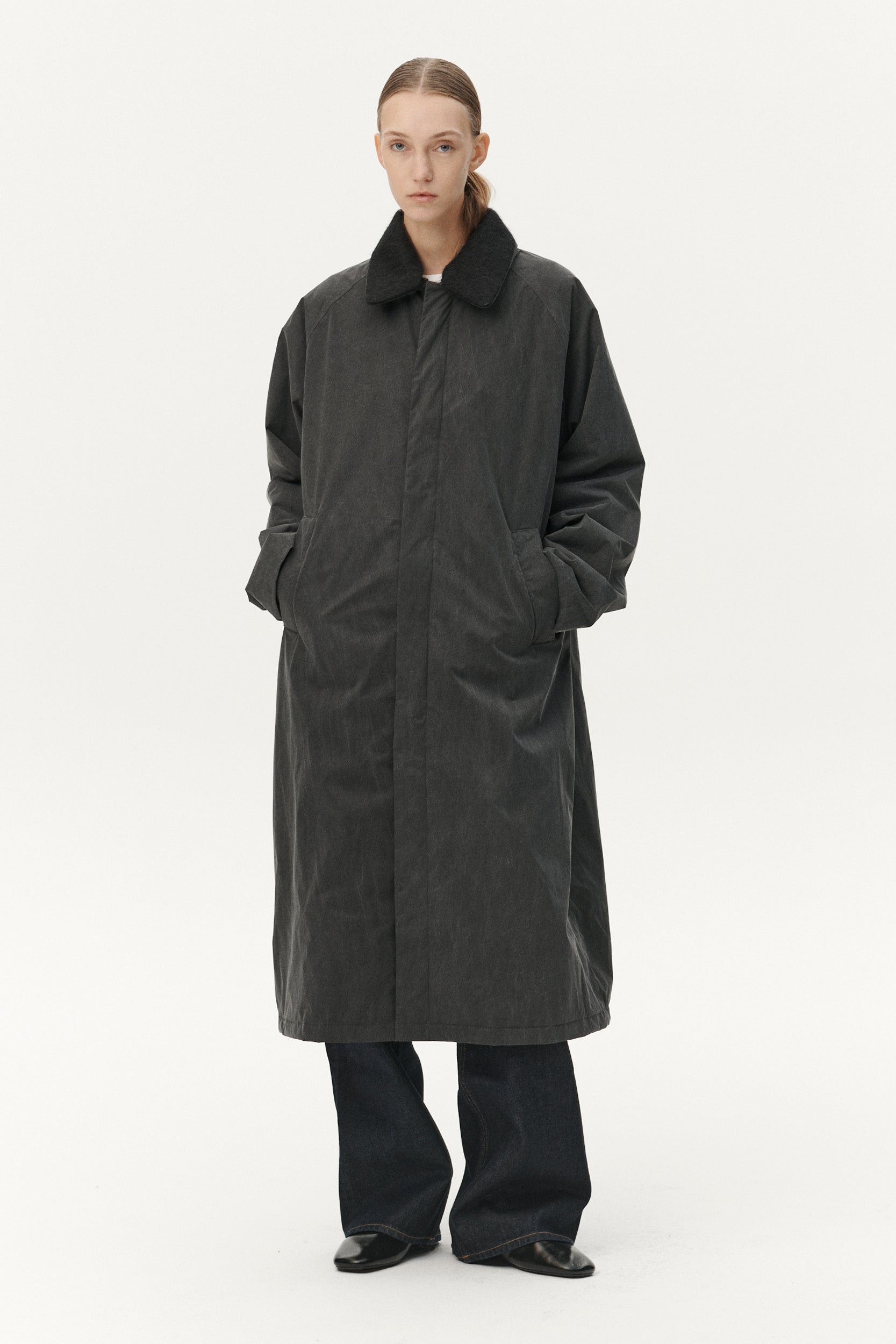 LONG COACH WASHED AW25 WASHED BLACK WOMENS