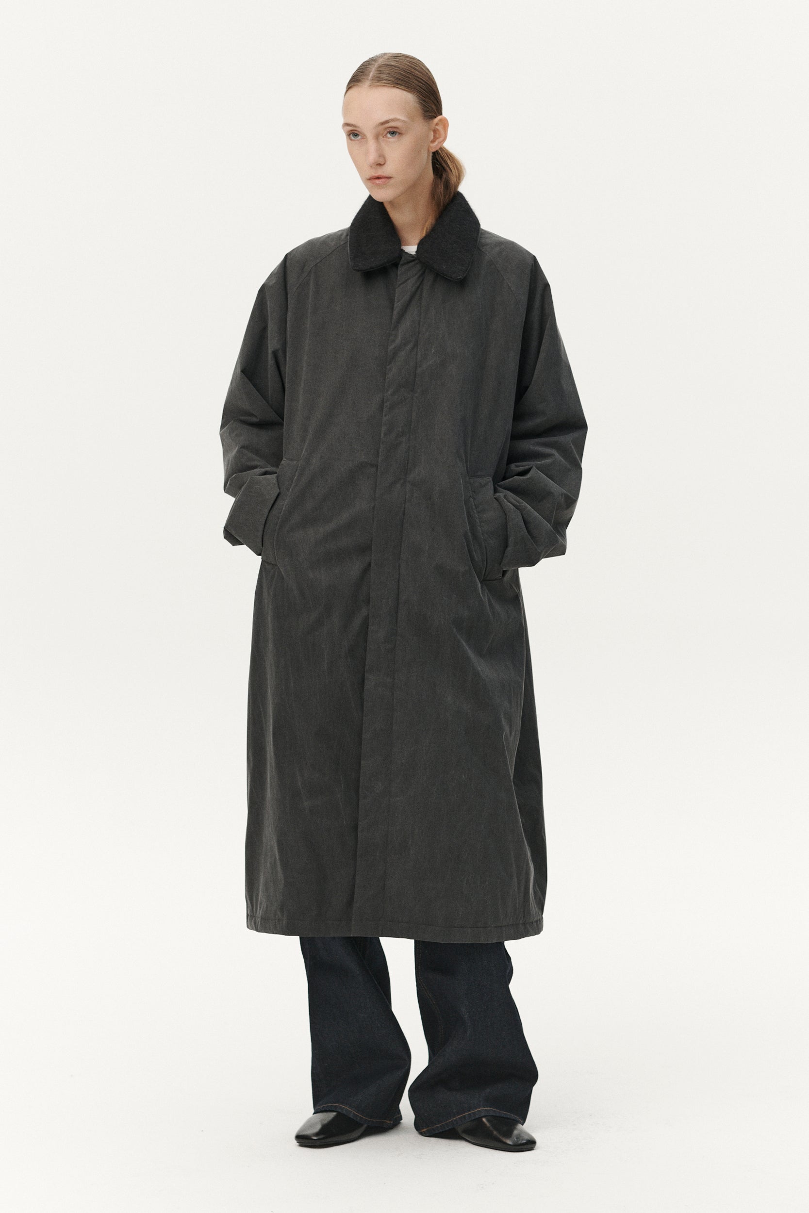 LONG COACH WASHED AW25 WASHED BLACK WOMENS