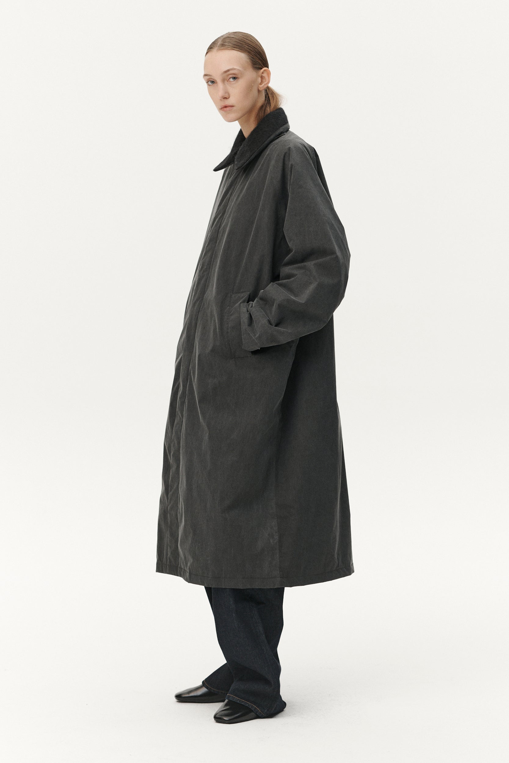 LONG COACH WASHED AW25 WASHED BLACK WOMENS