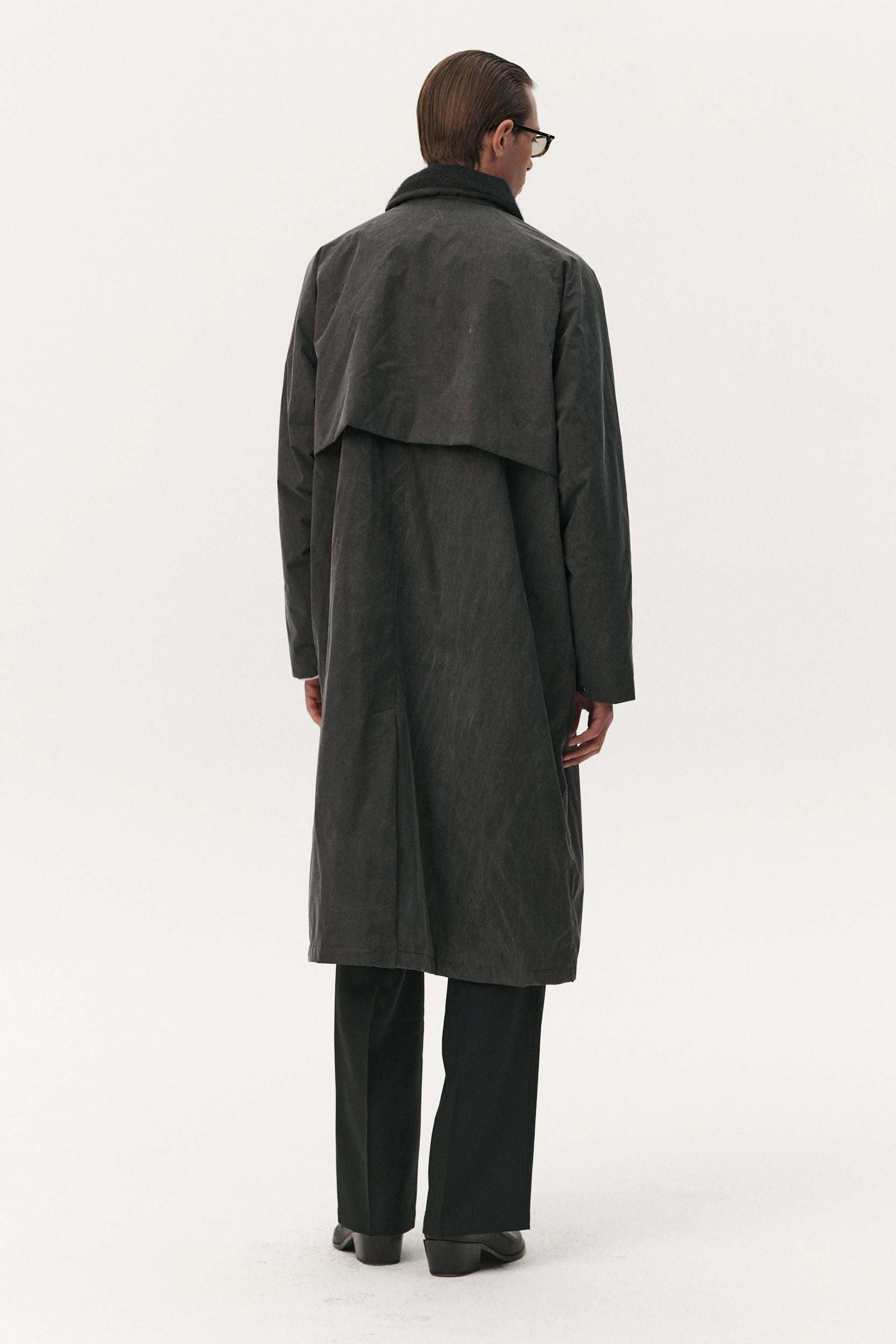 LONG COACH WASHED AW25 WASHED BLACK MENS