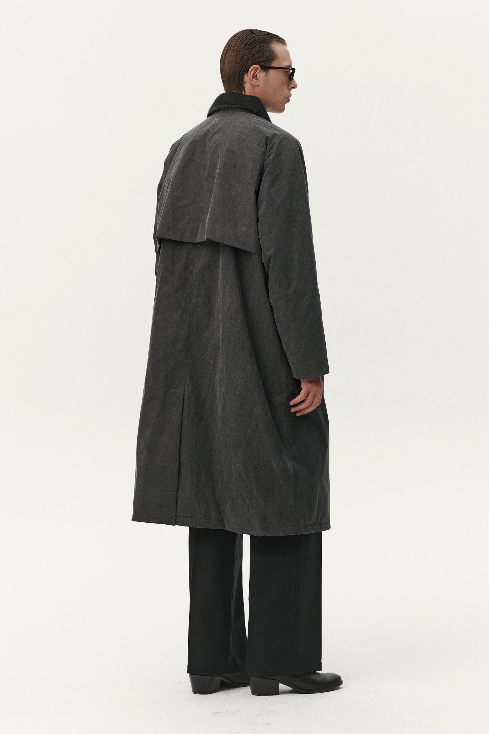 LONG COACH WASHED AW25 WASHED BLACK MENS
