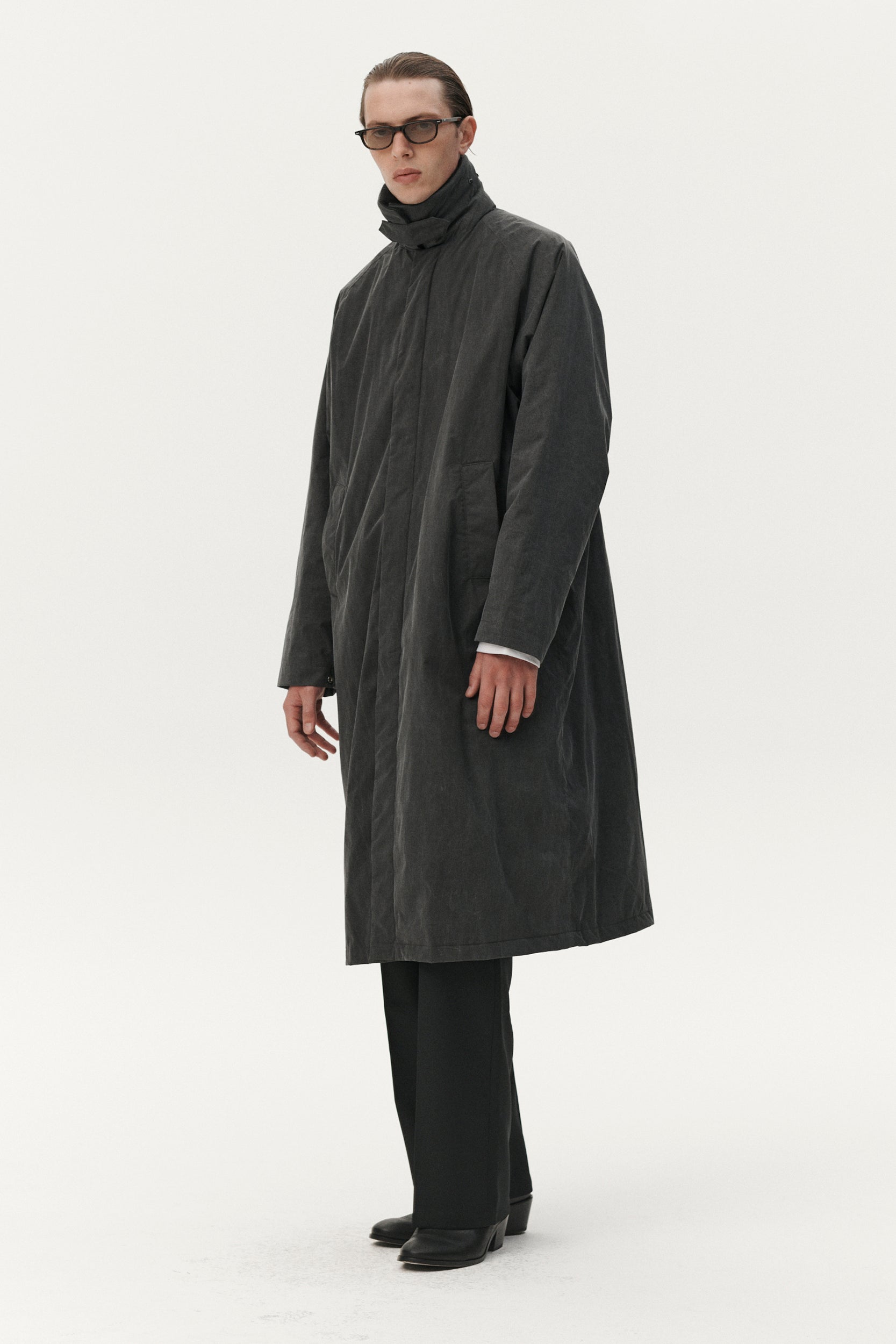 LONG COACH WASHED AW25 WASHED BLACK MENS