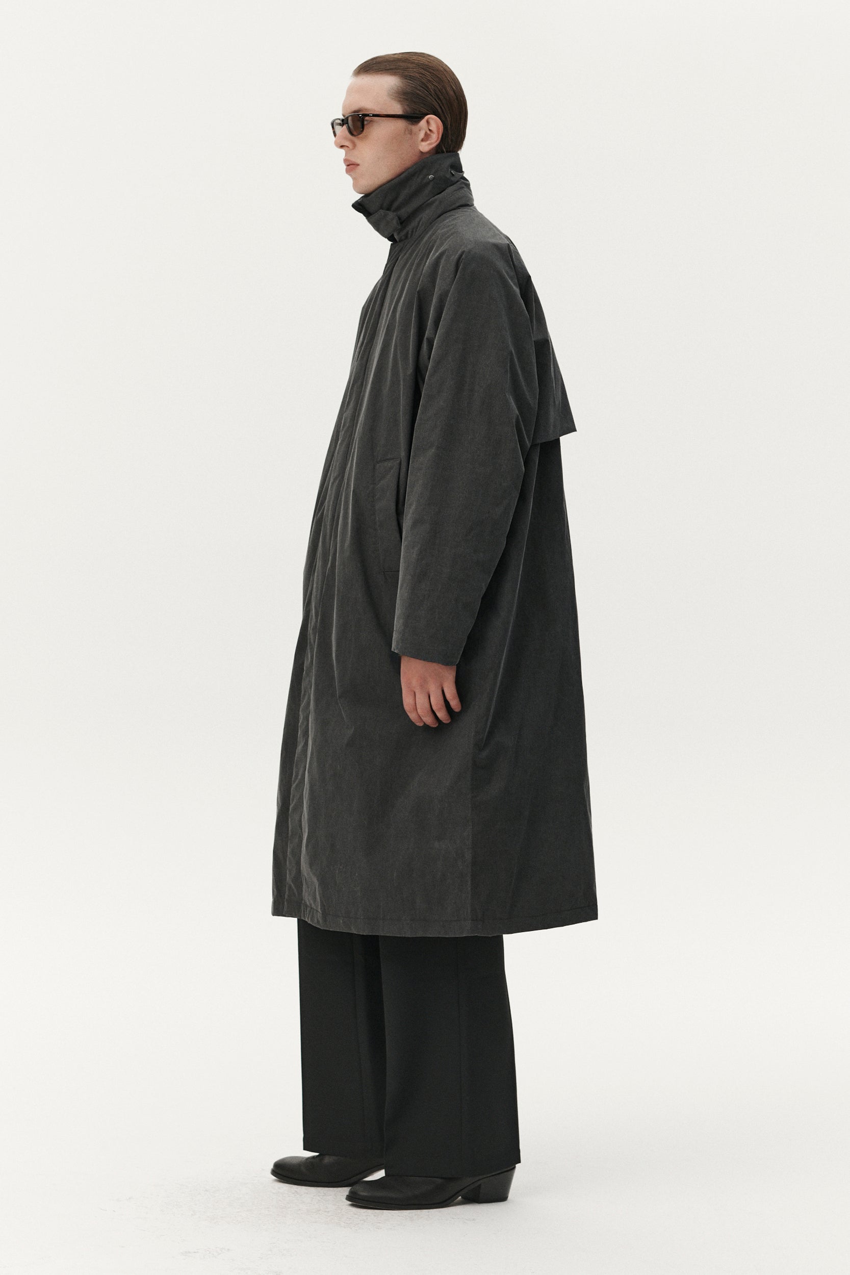 LONG COACH WASHED AW25 WASHED BLACK MENS