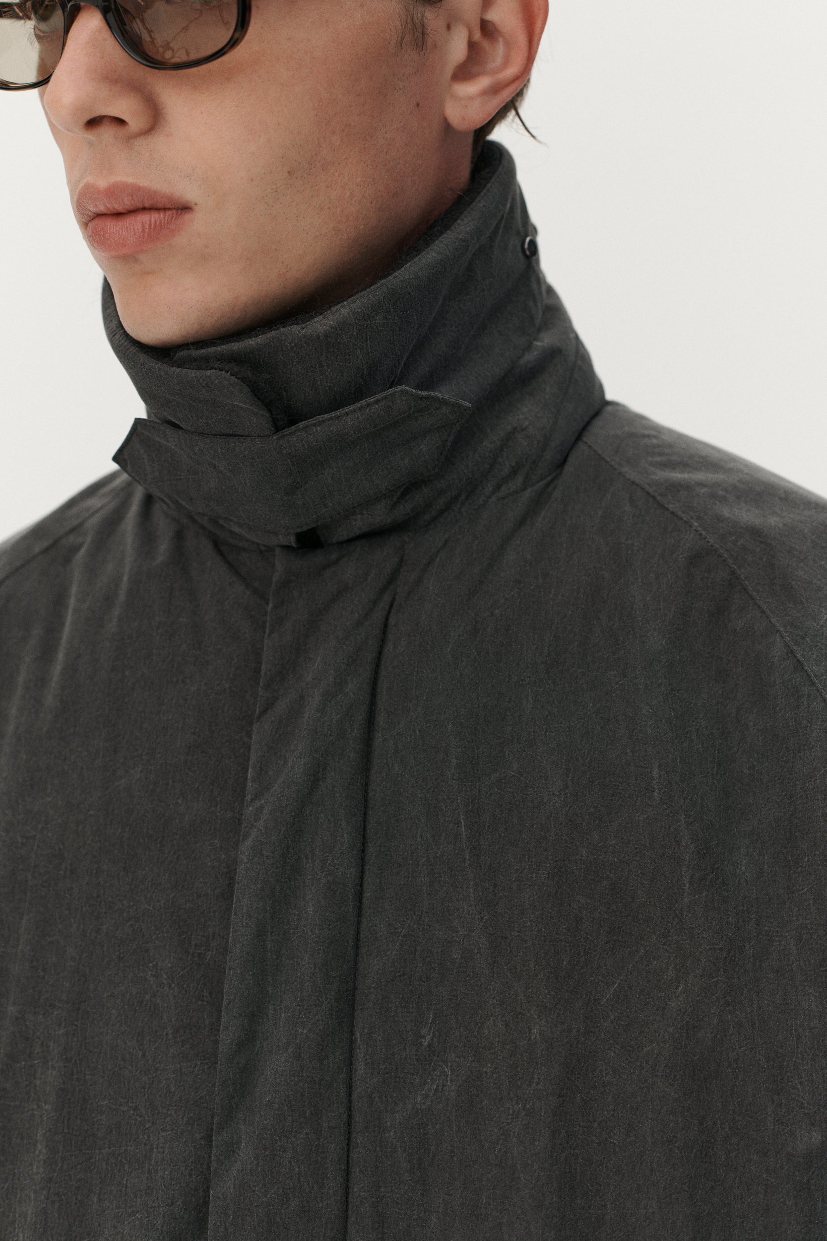 LONG COACH WASHED AW25 WASHED BLACK MENS