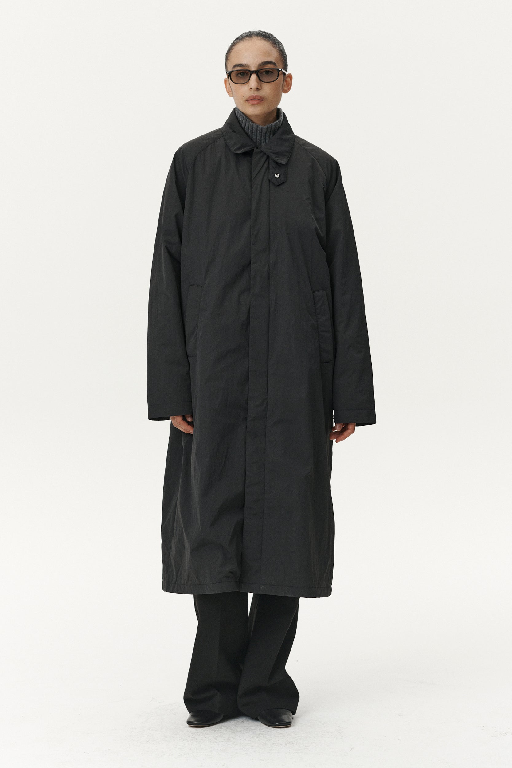 LONG COACH CRINCLE AW25 BLACK WOMENS