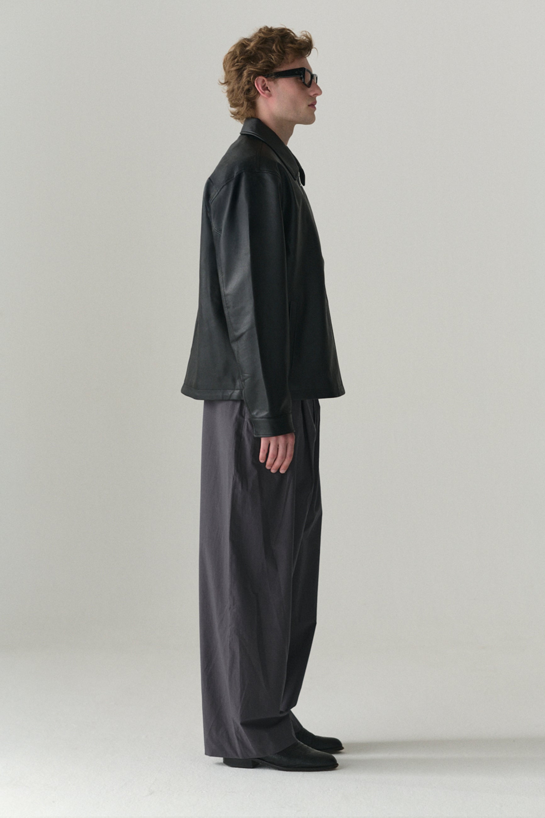 ZIP UP FAUX L SS25 BLACK MENS