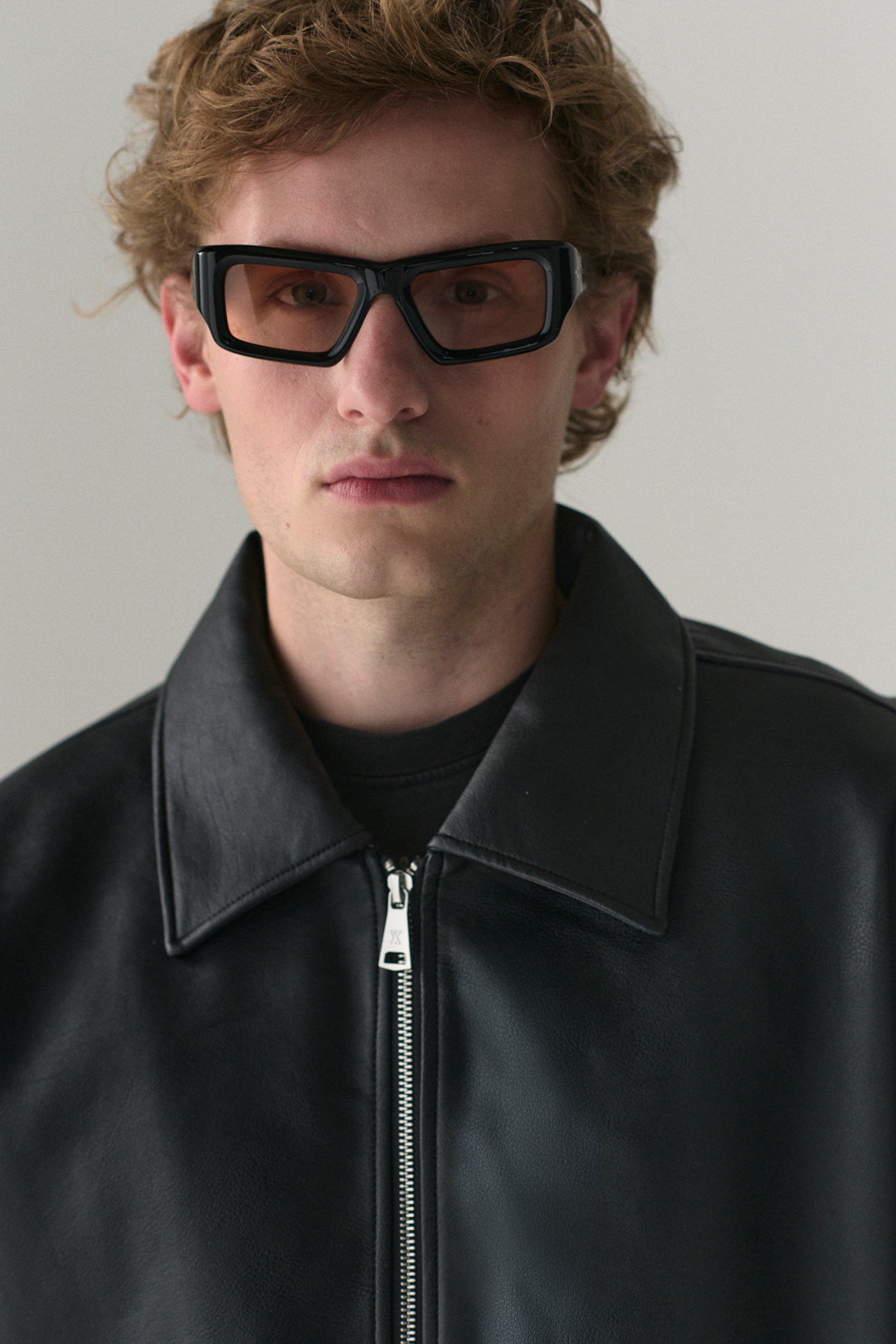 ZIP UP FAUX L SS25 BLACK MENS