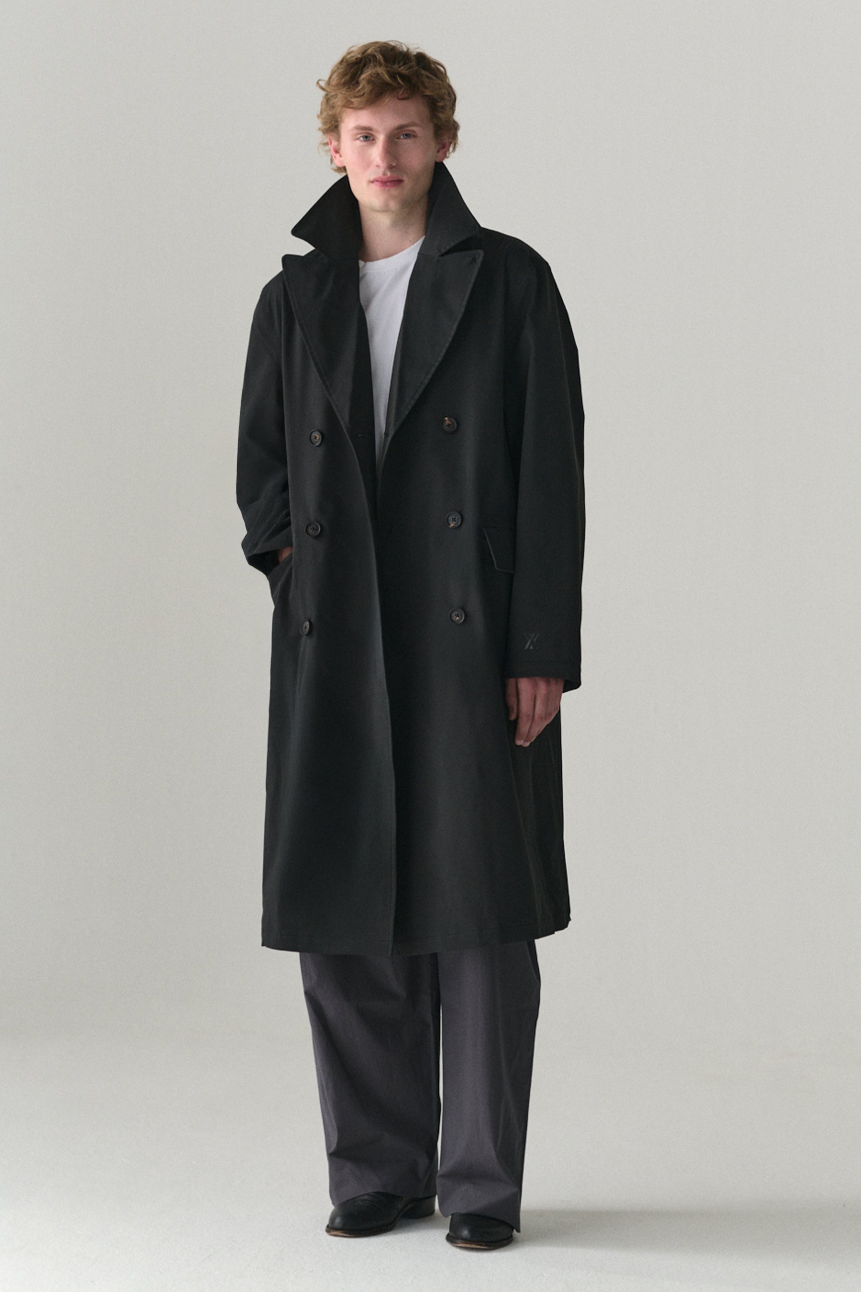 SHUVA C STRETCH TWILL SS25 WASHED BLACK