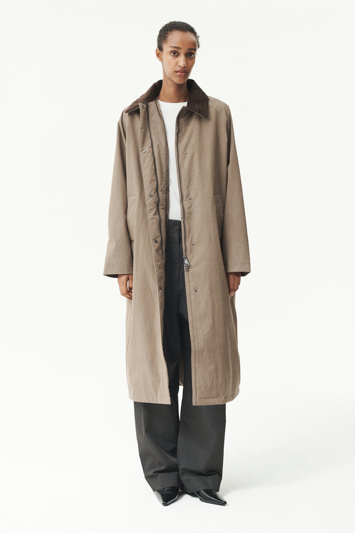 LONG COACH WASHED TENCEL WOMEN AW26 FADED CAMEL
