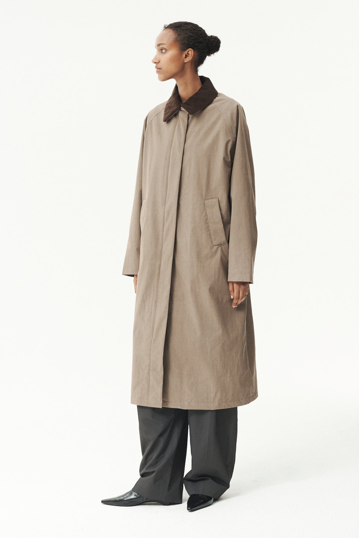 LONG COACH WASHED TENCEL WOMEN AW26 FADED CAMEL