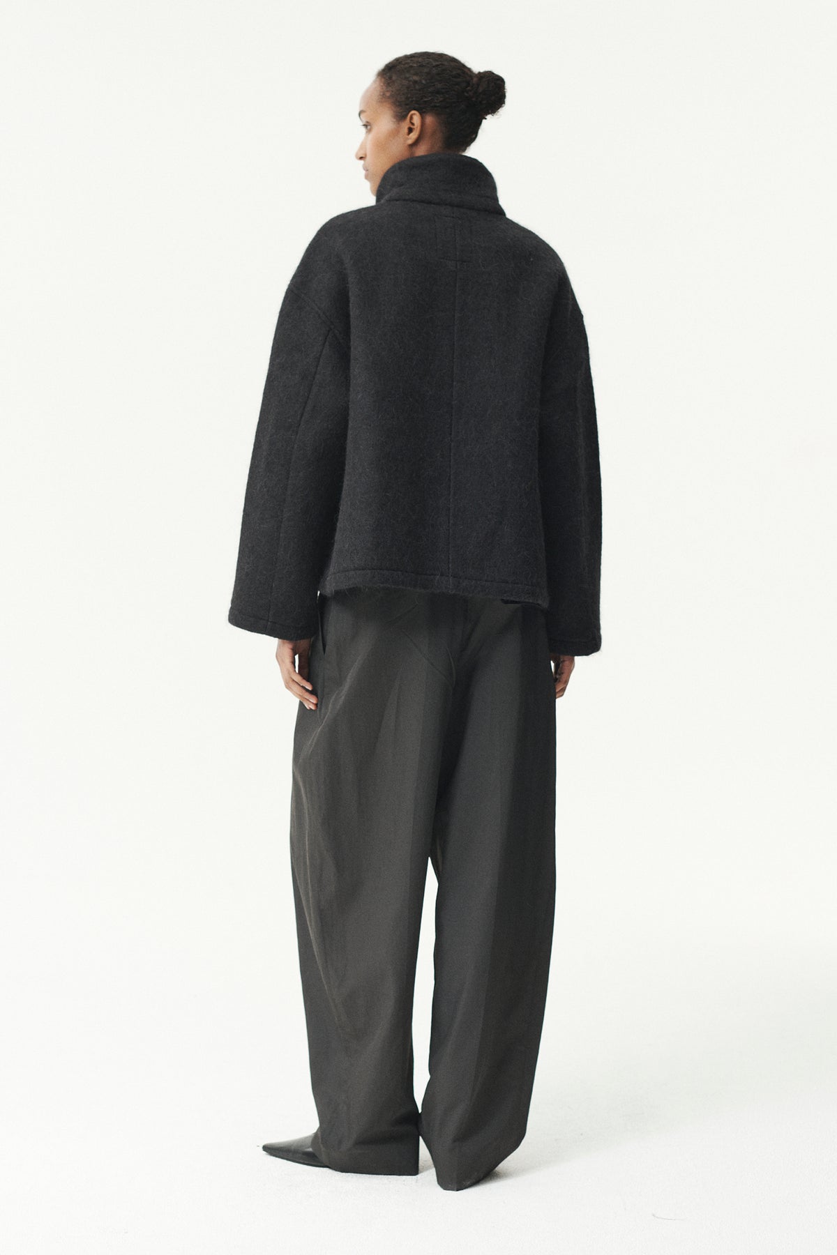 SHIRT JACKET FUZZY WOOL BOND AW26 BLACK
