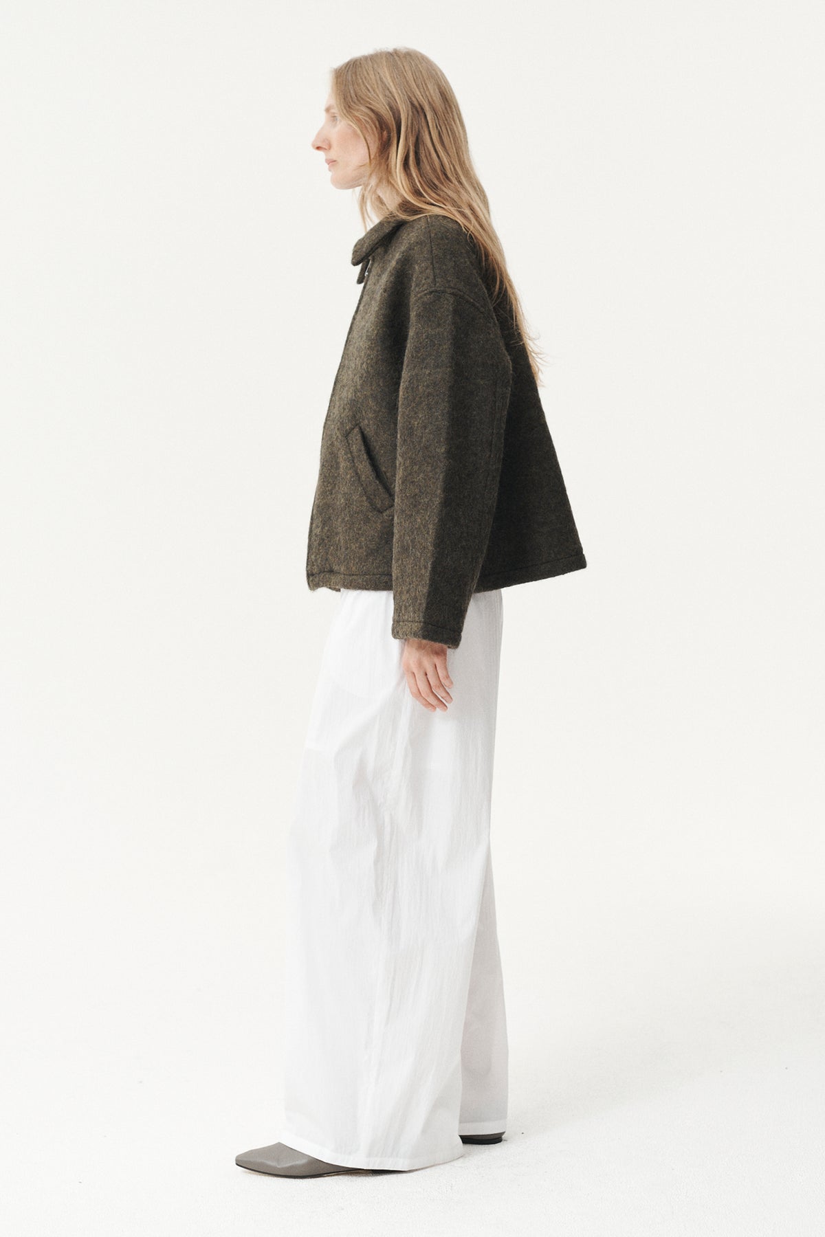 SHIRT JACKET FUZZY WOOL BOND AW26 GREEN
