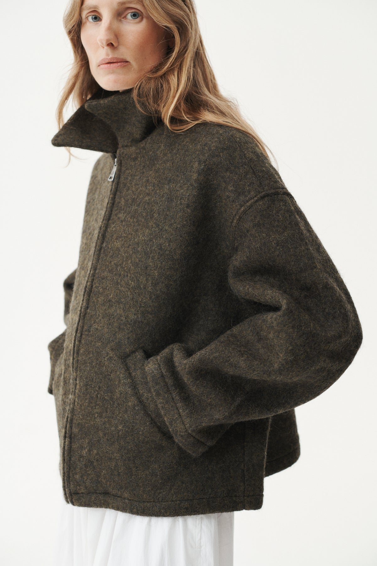 SHIRT JACKET FUZZY WOOL BOND AW26 GREEN
