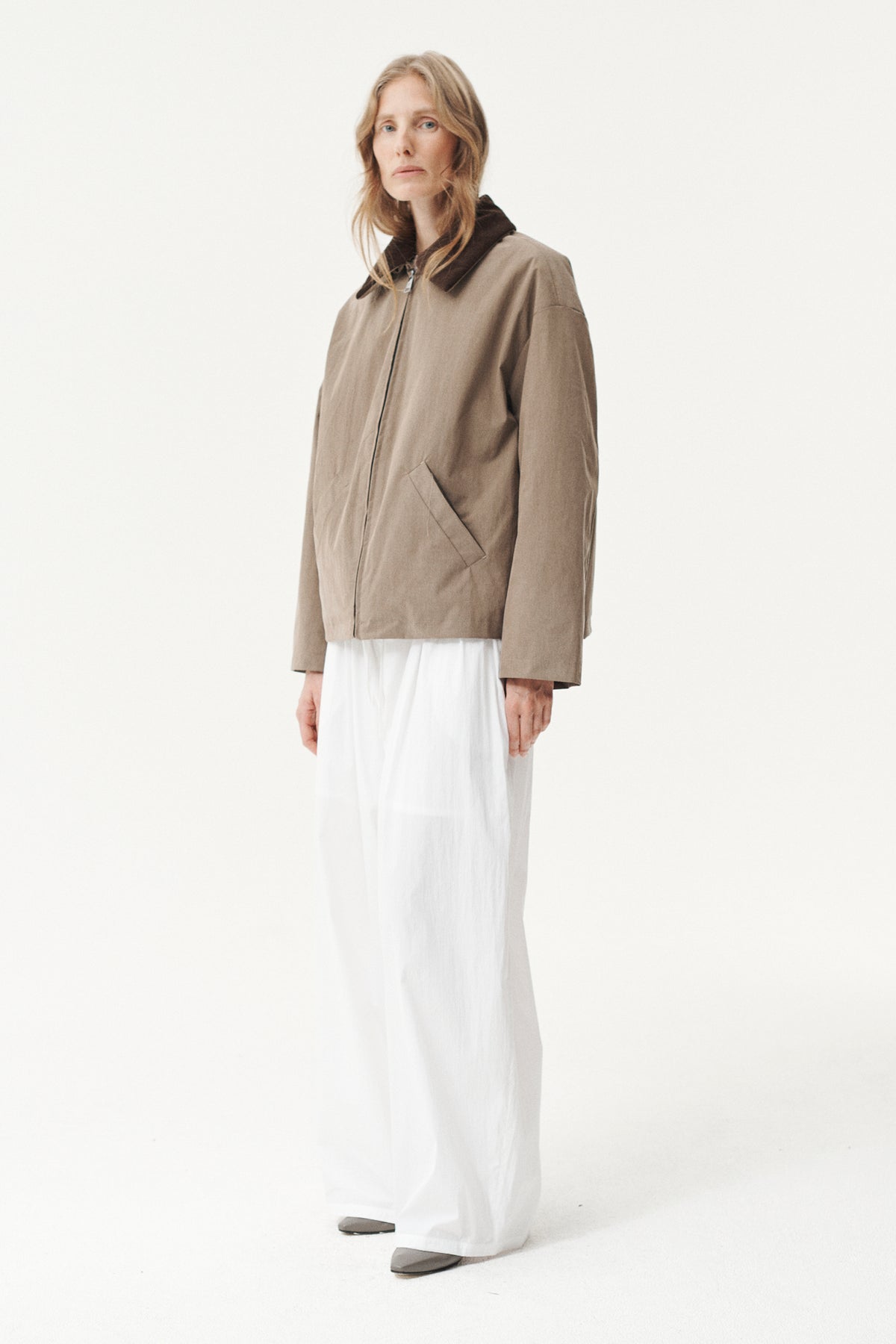 SHIRT JACKET WASHED TENCEL AW26 FADED CAMEL