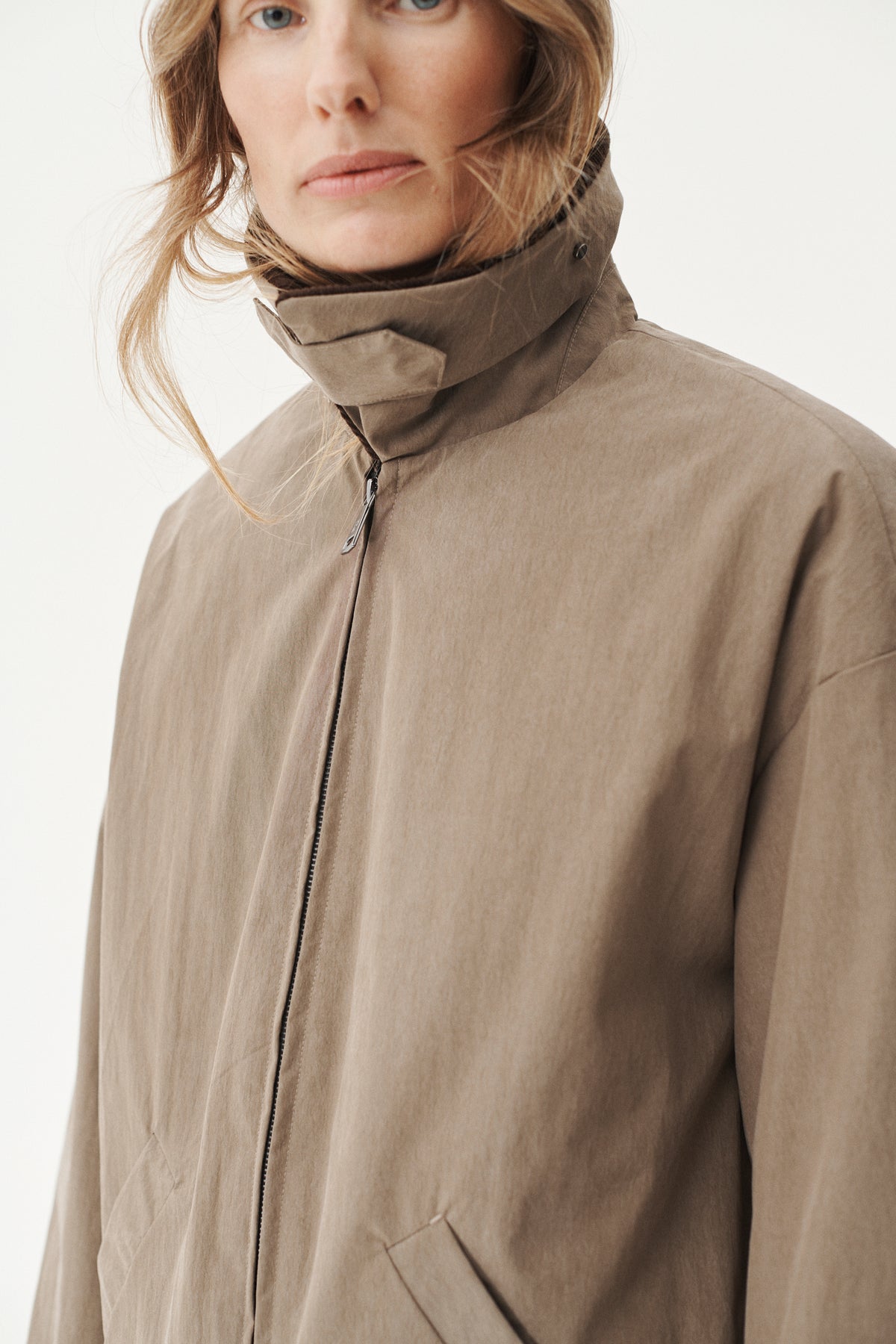 SHIRT JACKET WASHED TENCEL AW26 FADED CAMEL