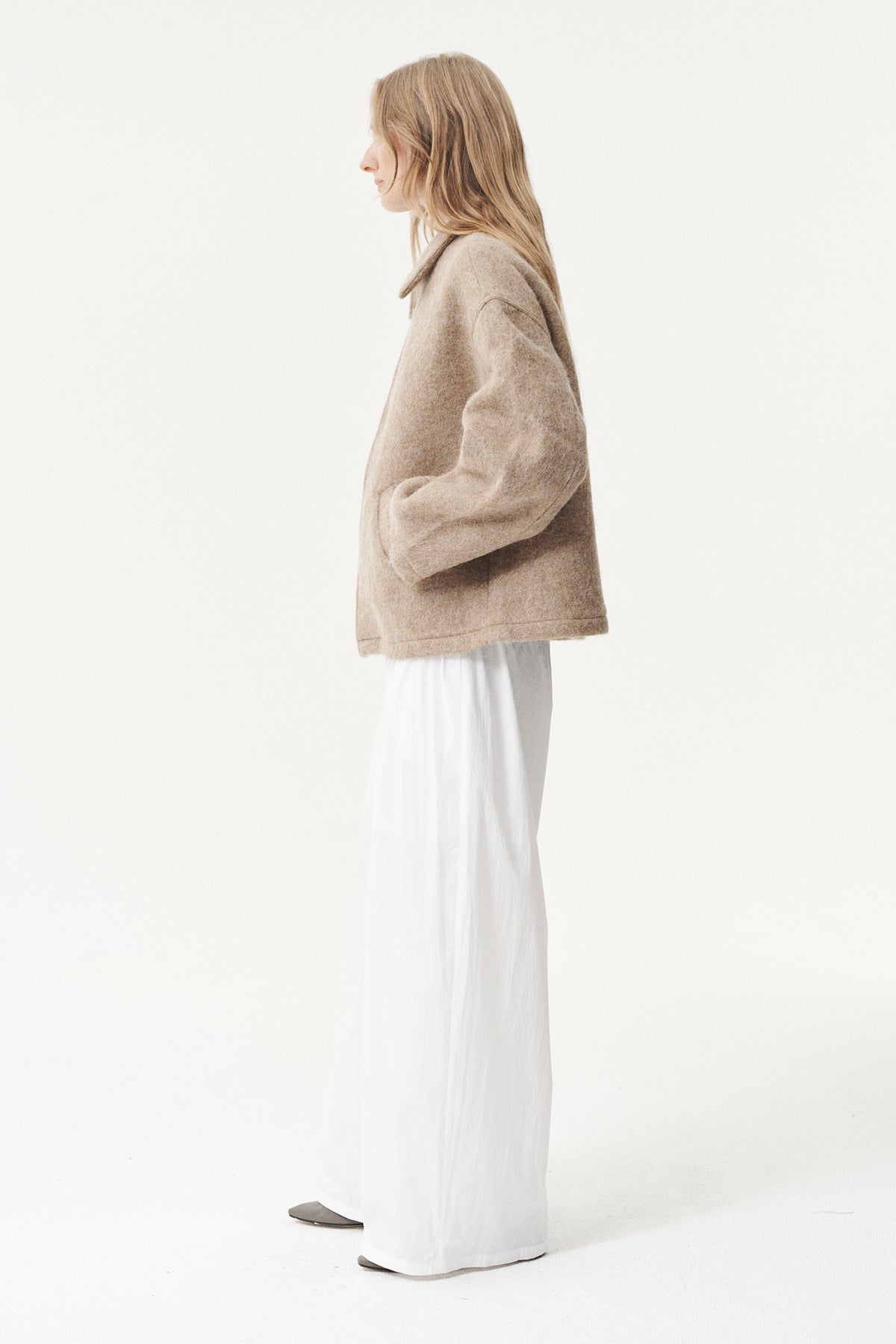 SHIRT JACKET FUZZY WOOL BOND AW26 CAMEL