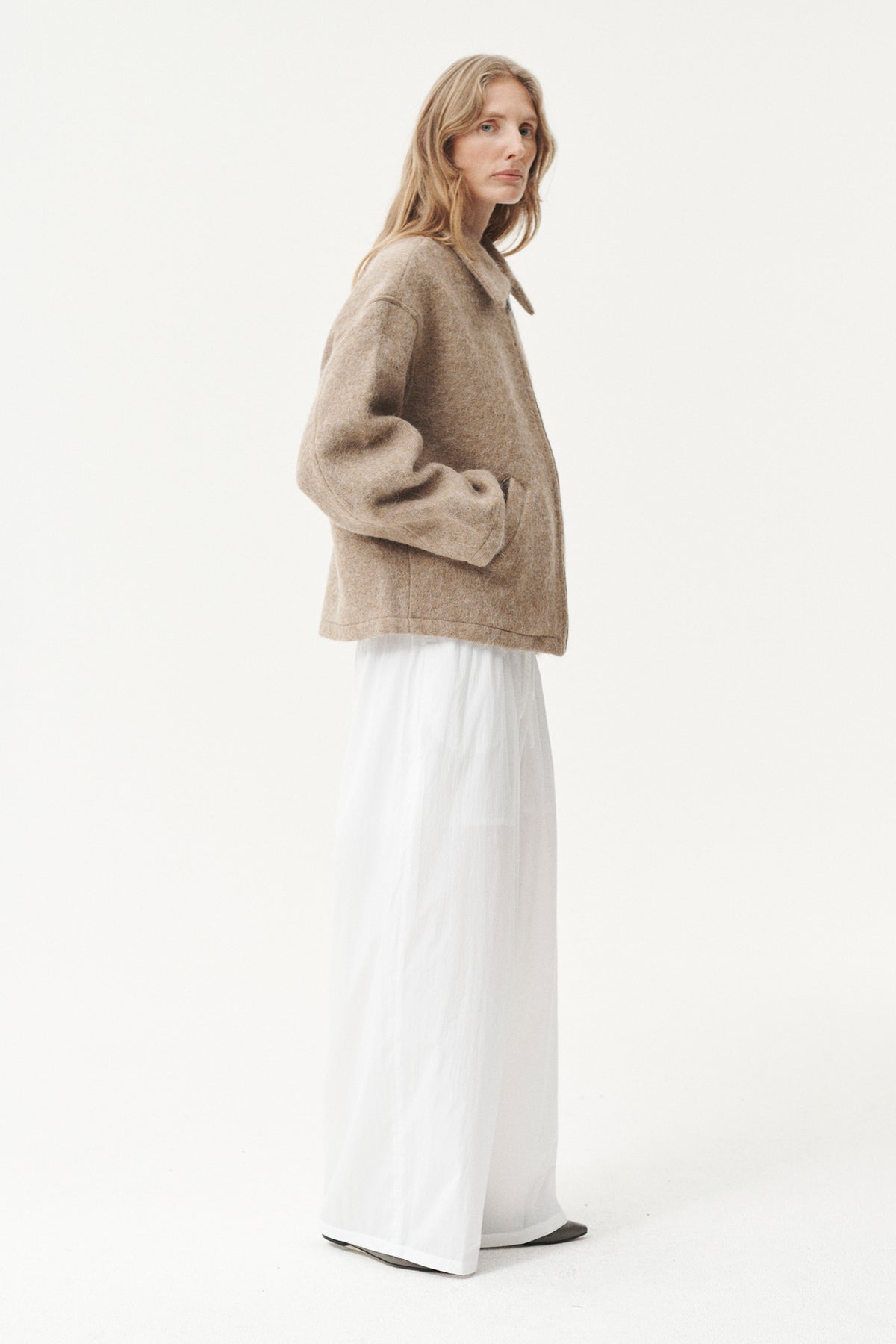 SHIRT JACKET FUZZY WOOL BOND AW26 CAMEL