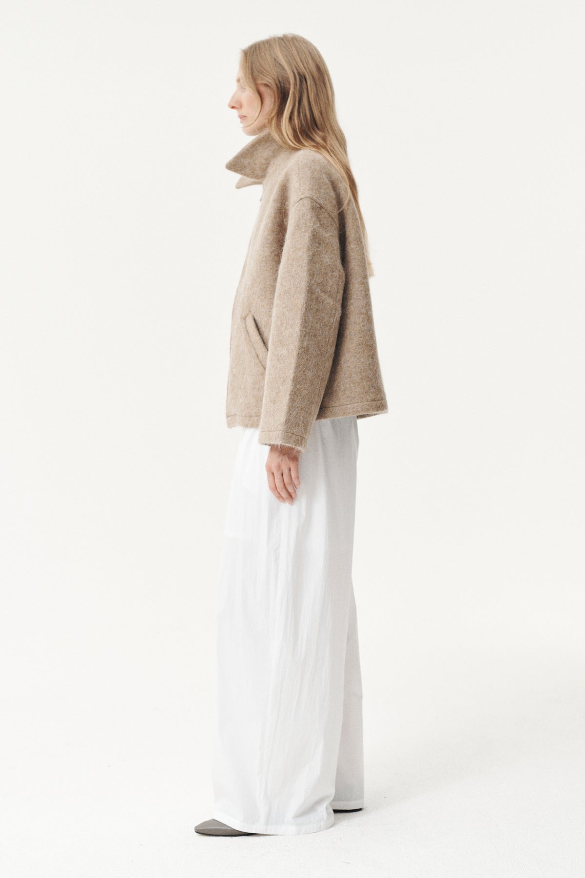 SHIRT JACKET FUZZY WOOL BOND AW26 CAMEL