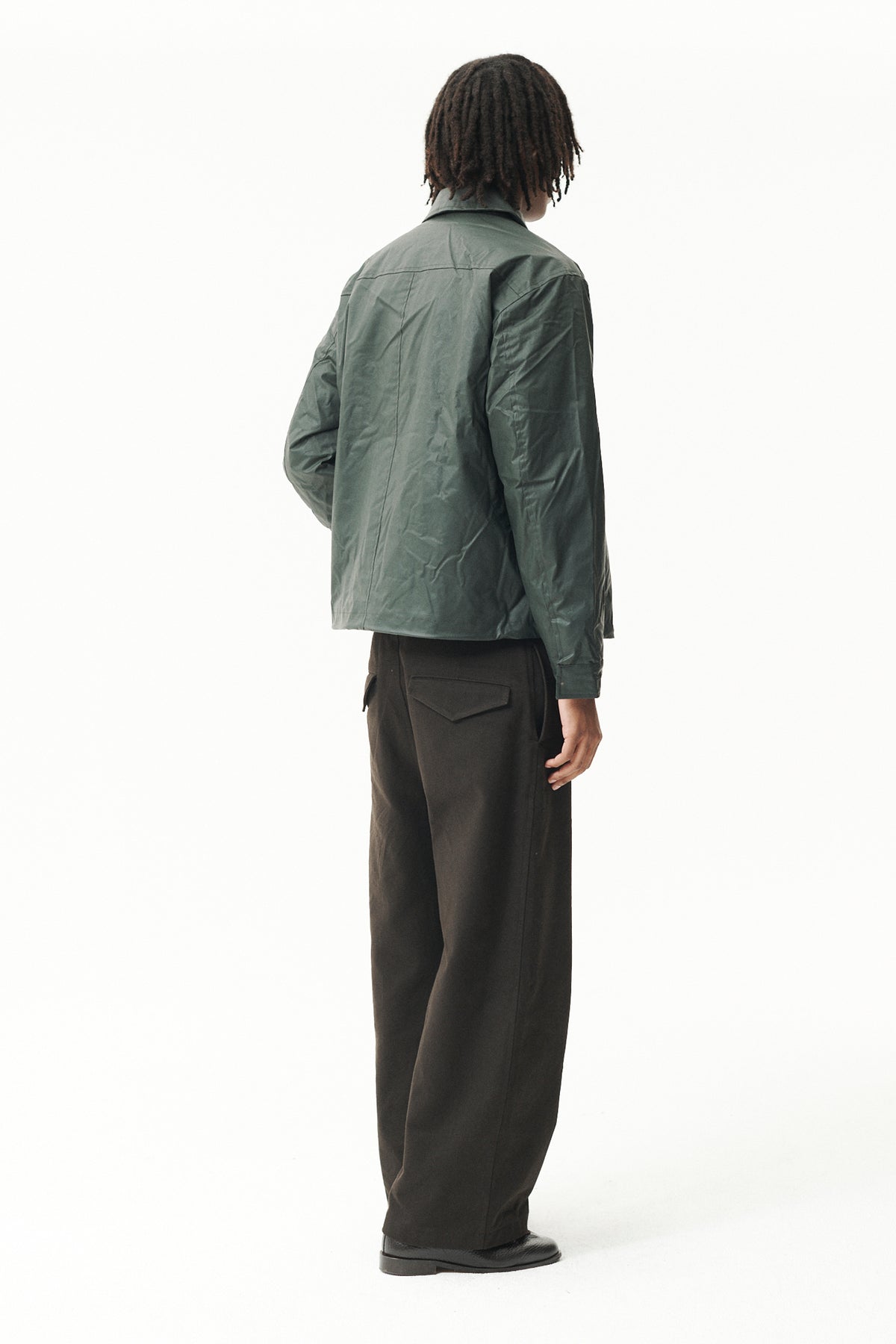 ZIP UP WAX CORDU AW26 DARK GREY GREEN