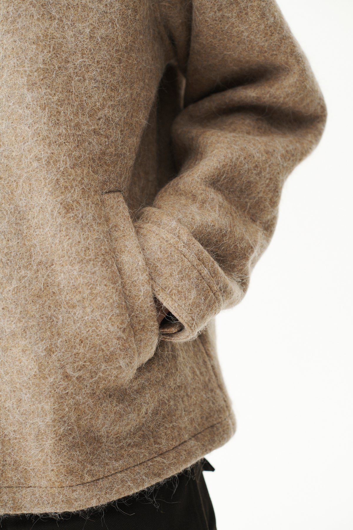 ZIP UP BONDED ALPACA WOOL AW26 CAMEL