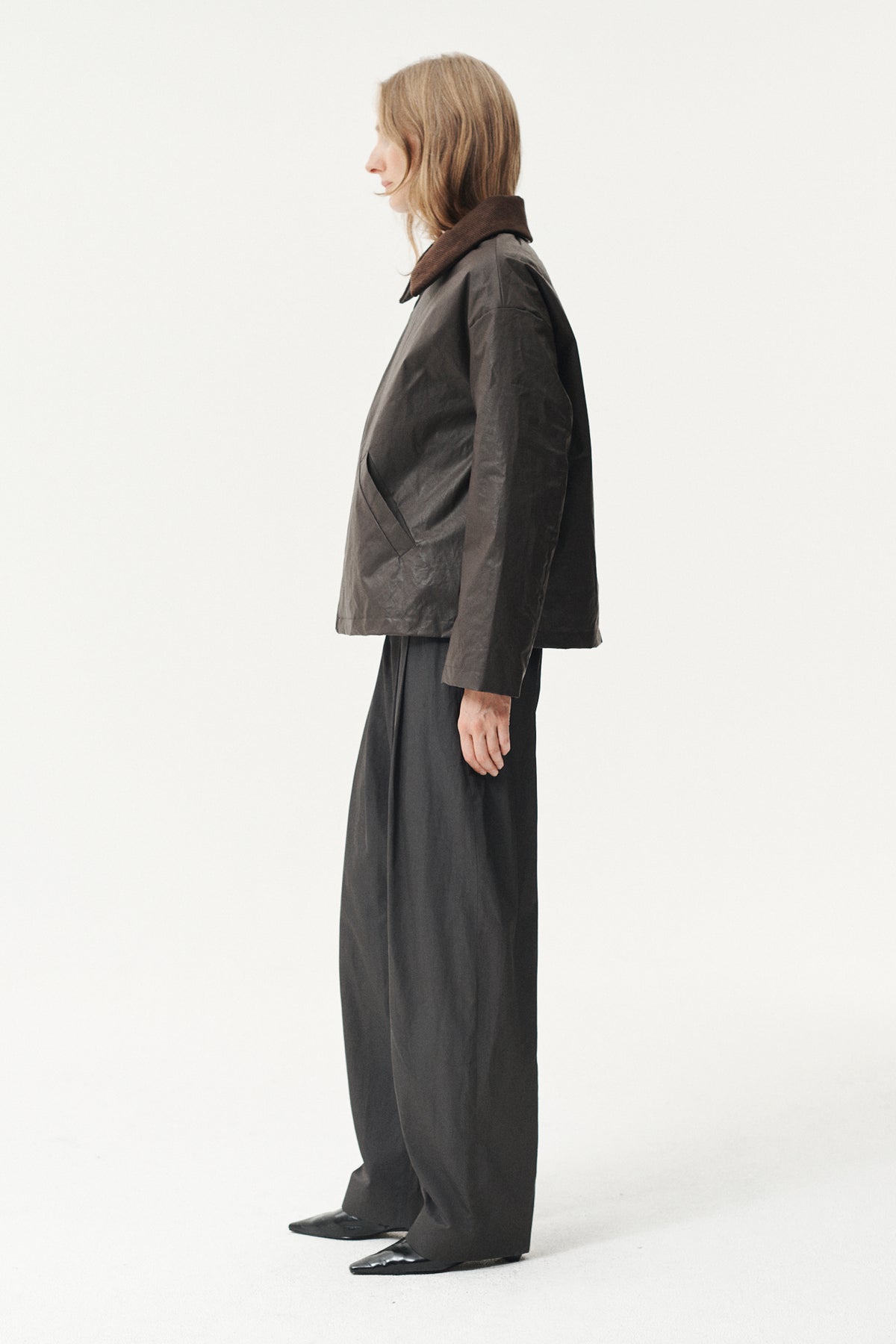 SHIRT JACKET WAXED AW26 DARK BROWN