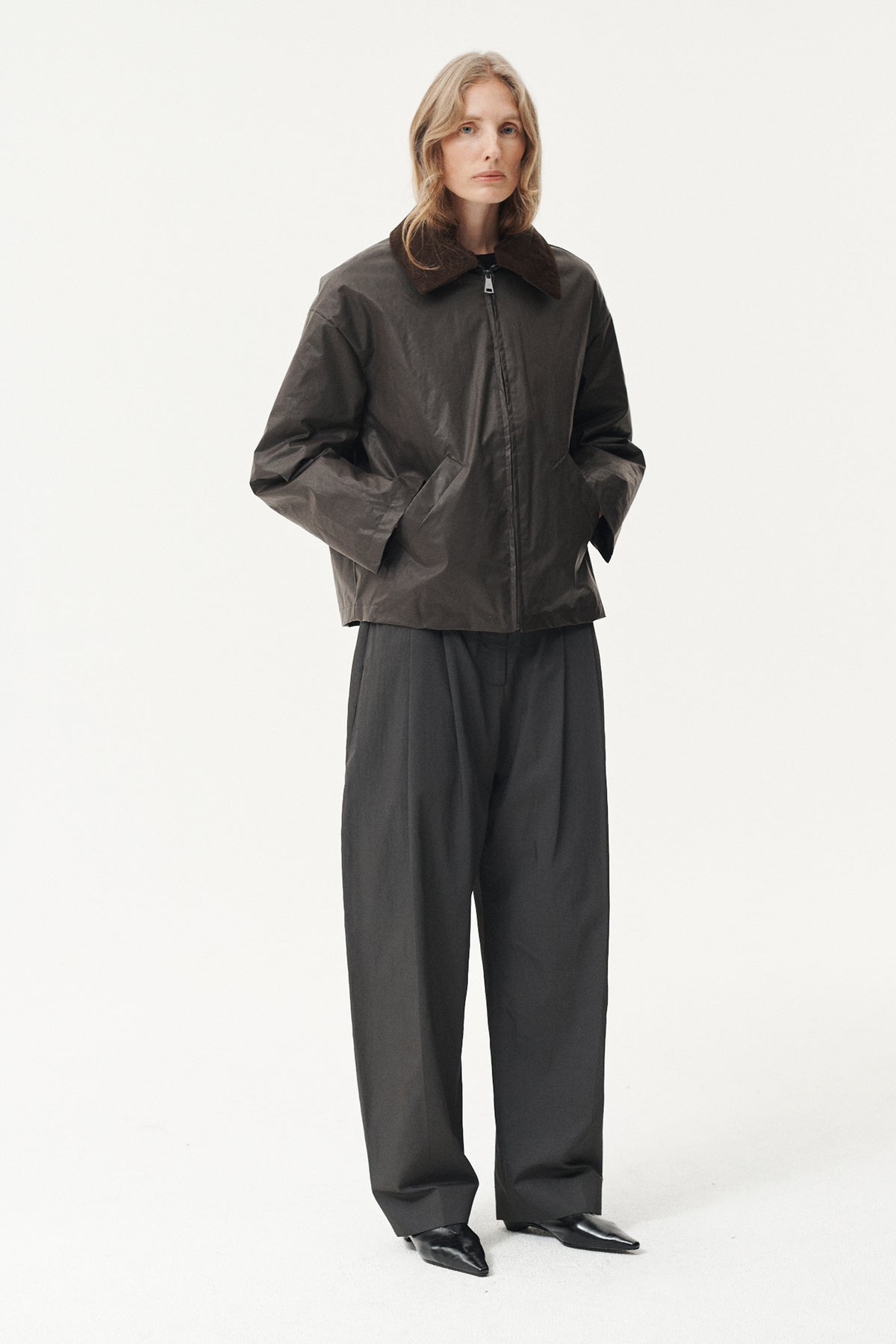 SHIRT JACKET WAXED AW26 DARK BROWN