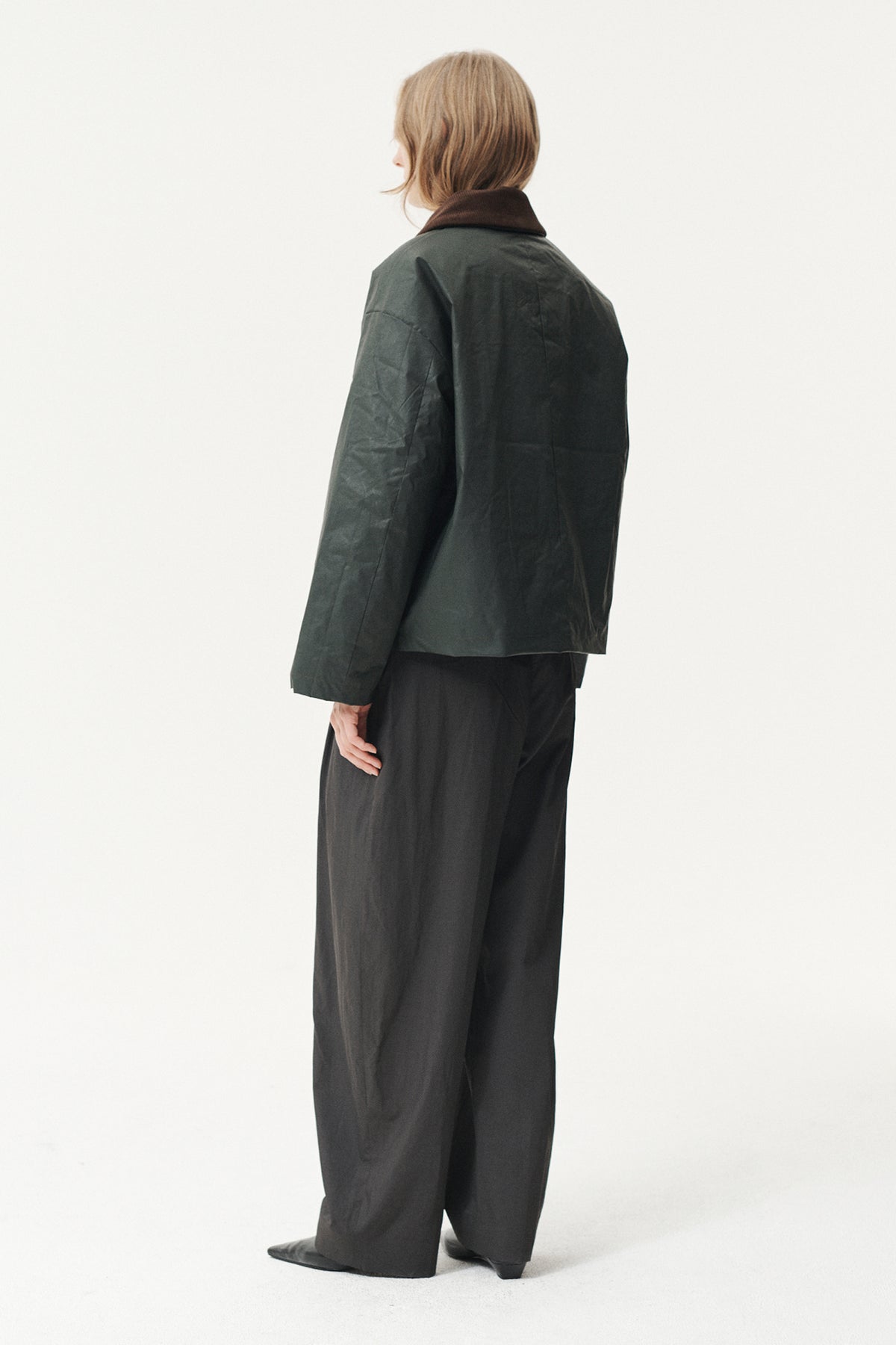 SHIRT JACKET WAXED AW26 DARK GREY GREEN
