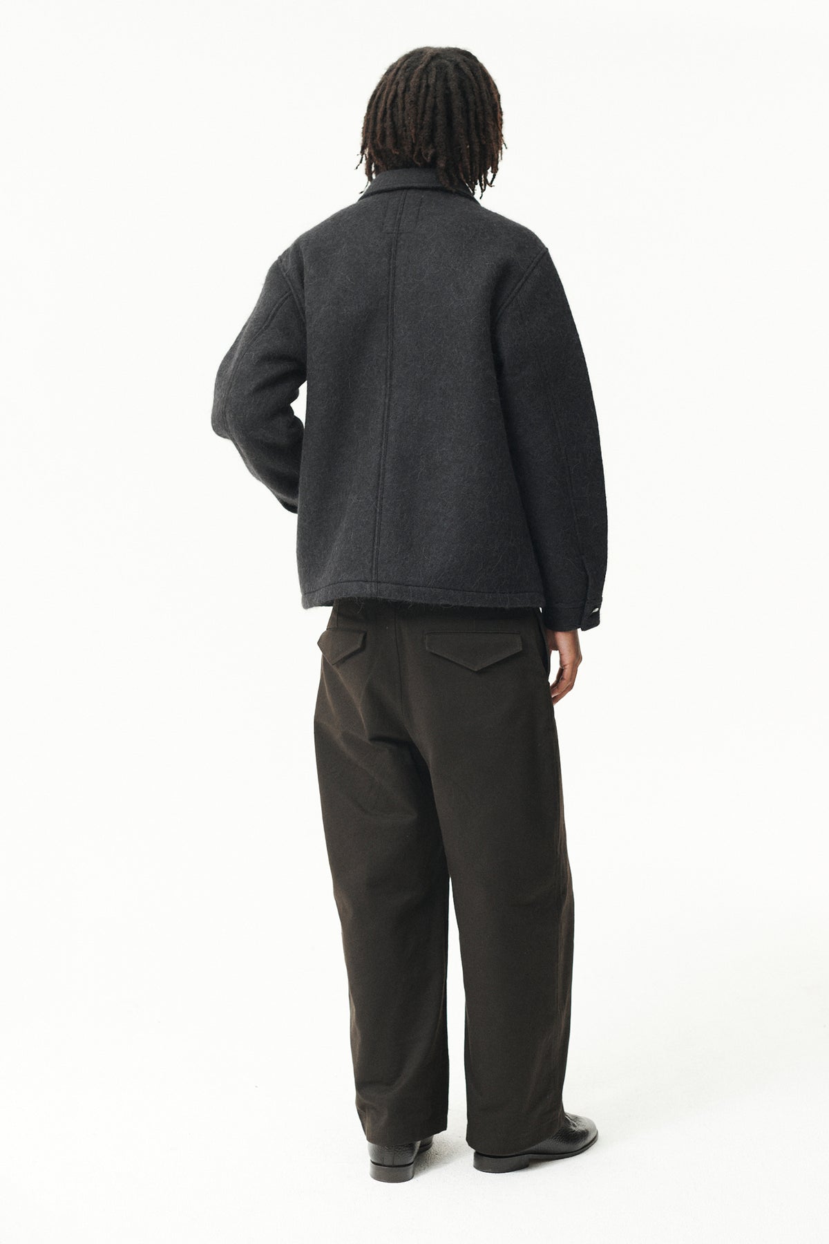 ZIP UP BONDED ALPACA WOOL AW26 BLACK