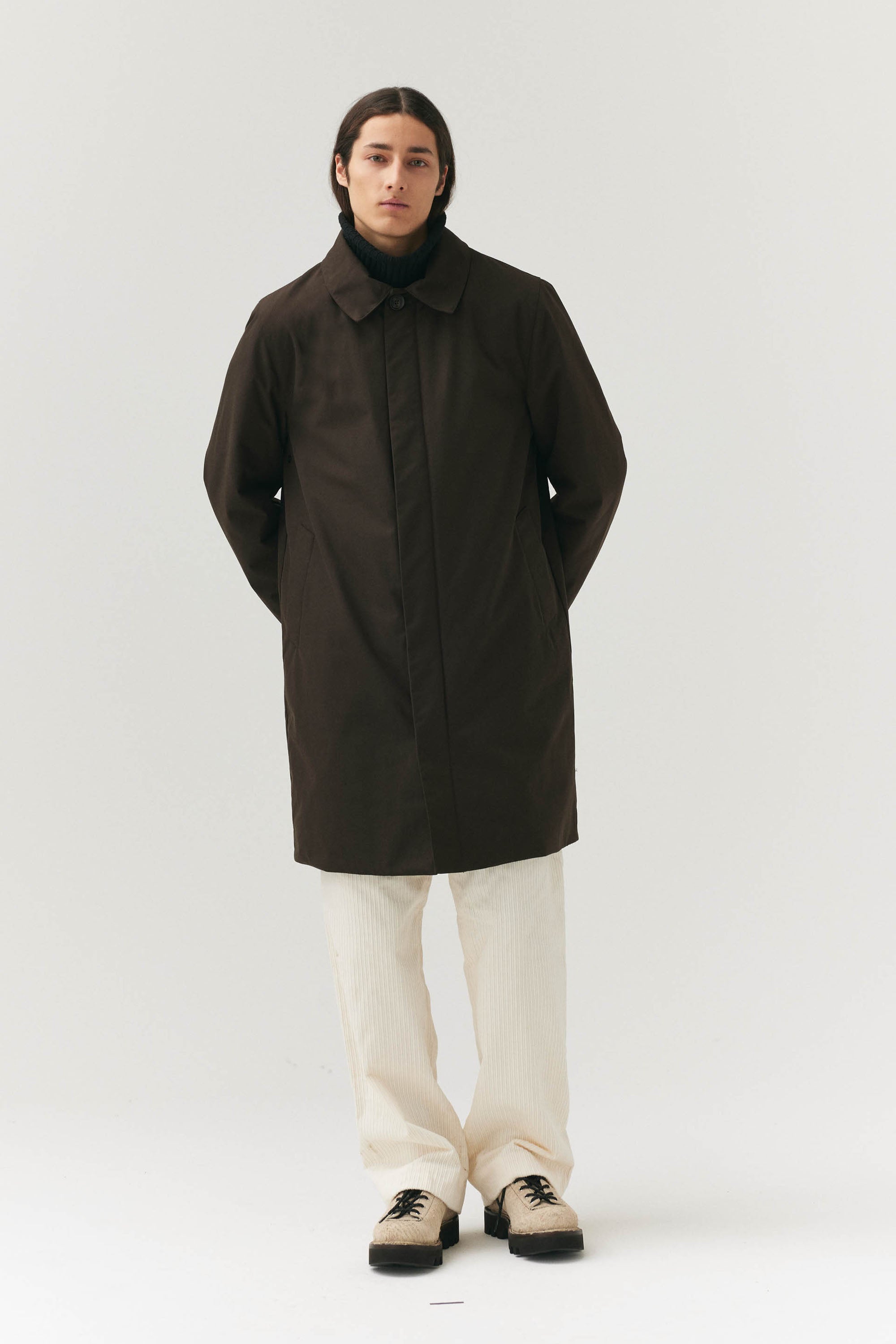 LONG DONG POLYRAYON WOOL LOOK AW24 CHESTNUT