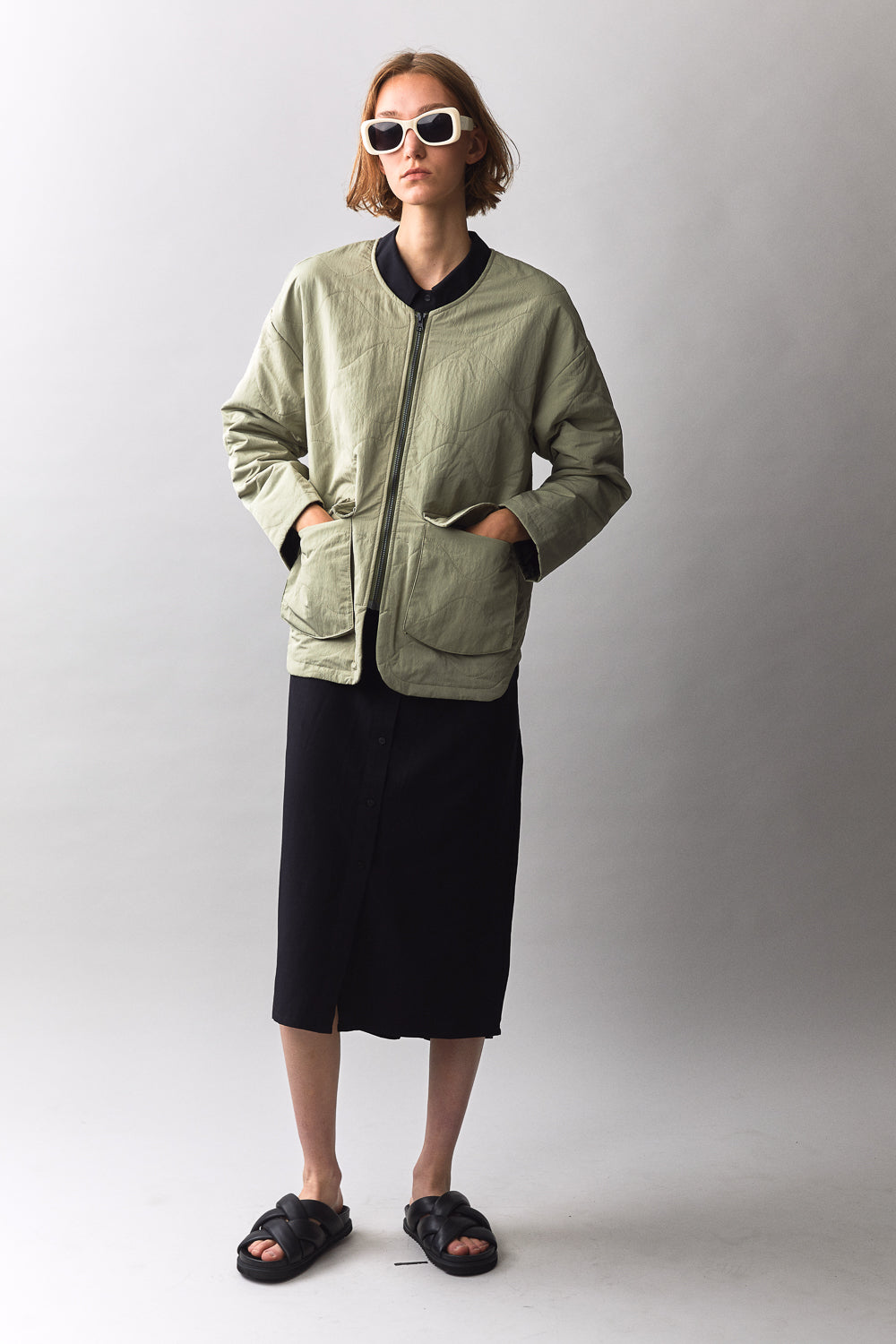 GEWATTEERDE VOERING DAMES SS23 BEIGE