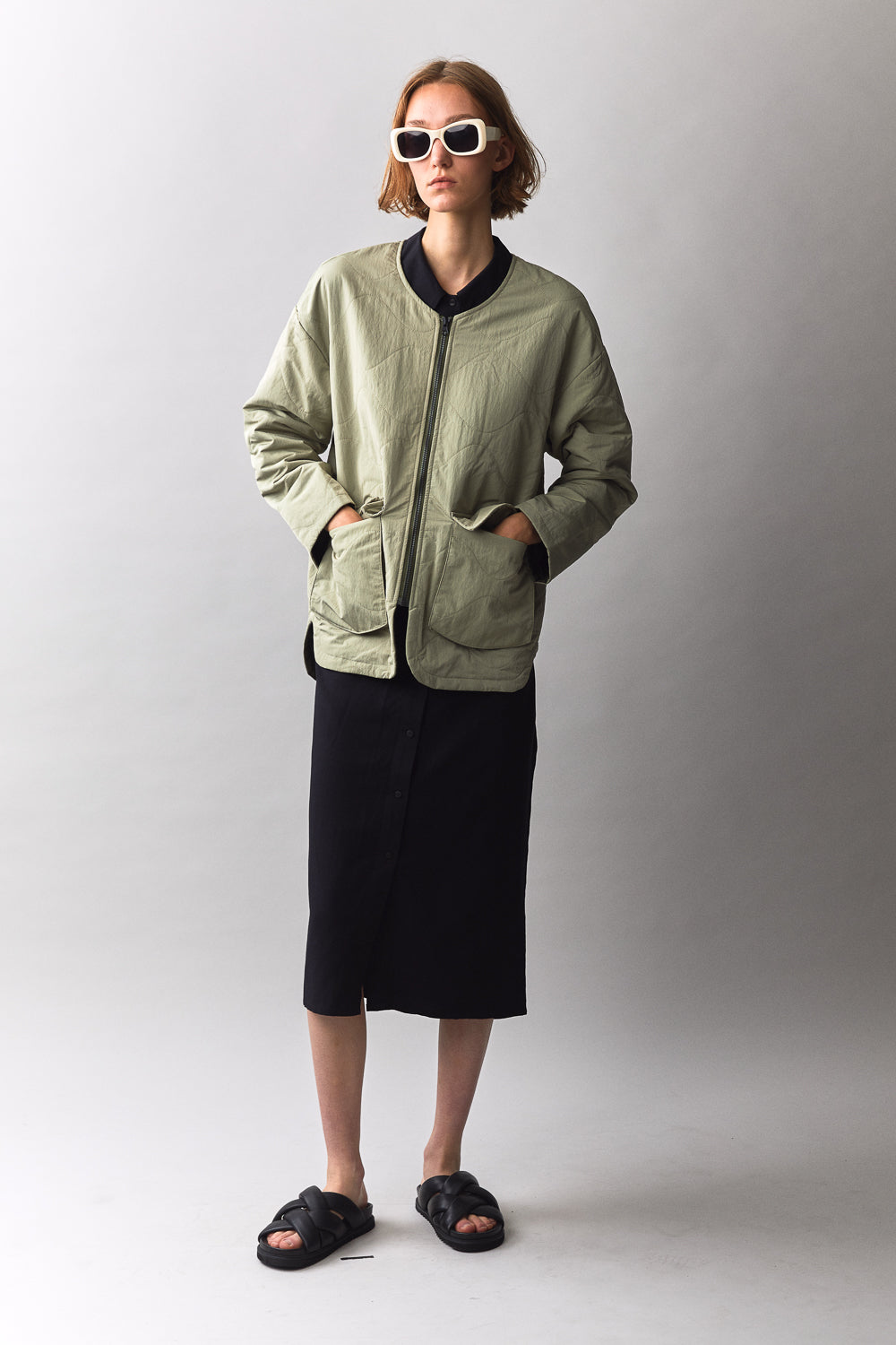 GEWATTEERDE VOERING DAMES SS23 BEIGE