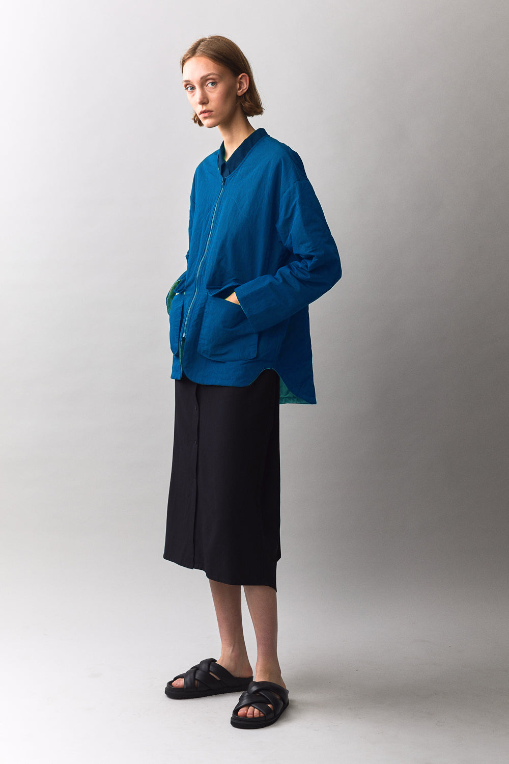 GEWATTEERDE VOERING DAMES SS23 BLAUW