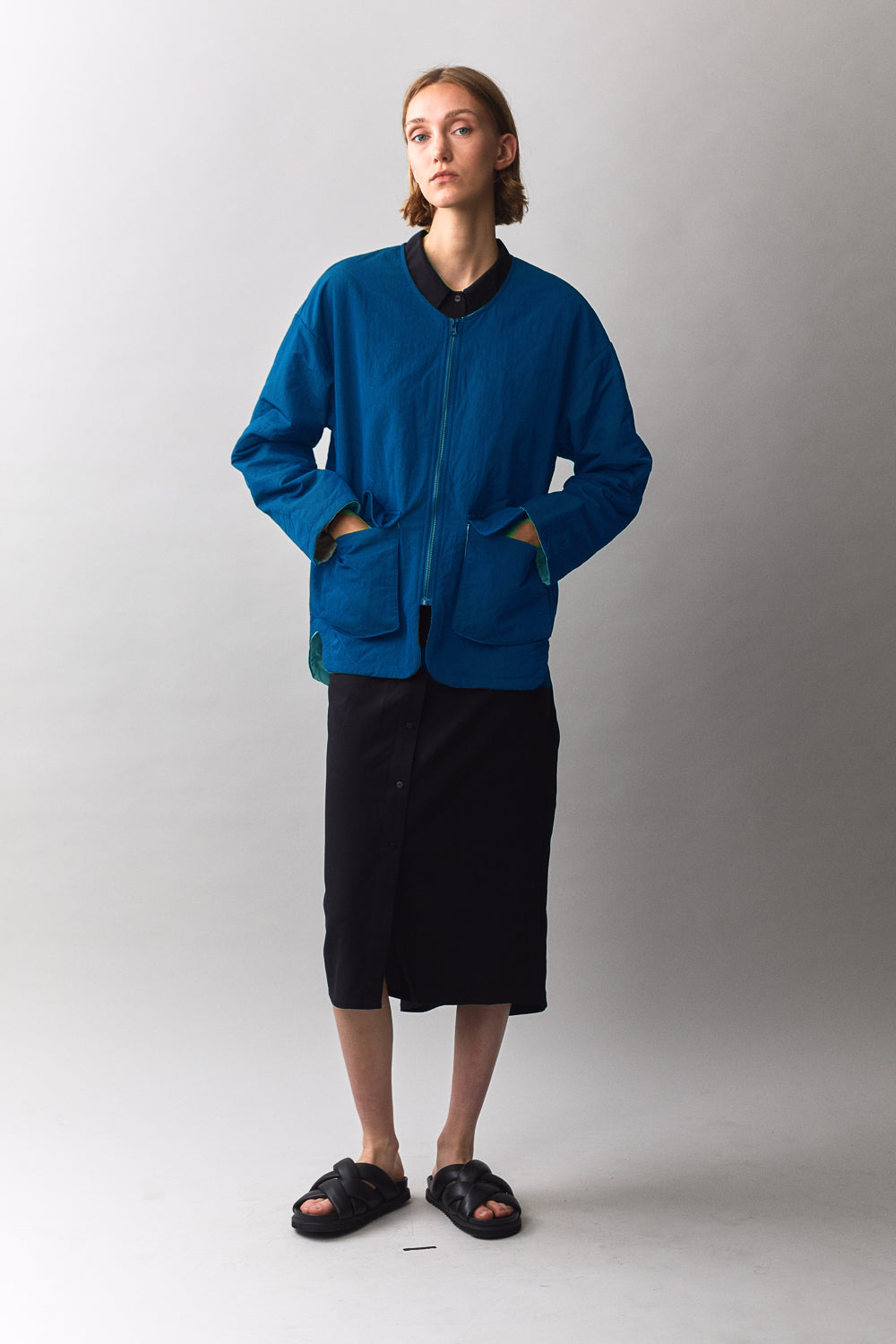 GEWATTEERDE VOERING DAMES SS23 BLAUW